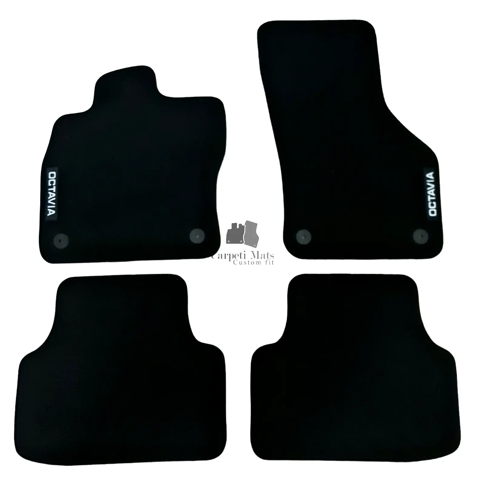 Car Floor Mats For Skoda Octavia Velour Waterproof Black Carpet Rugs Auto Liners