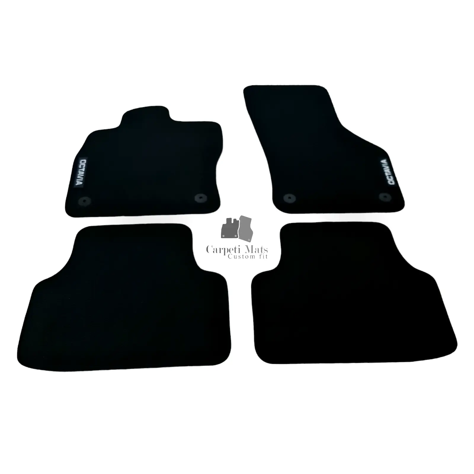 Car Floor Mats For Skoda Octavia Velour Waterproof Black Carpet Rugs Auto Liners