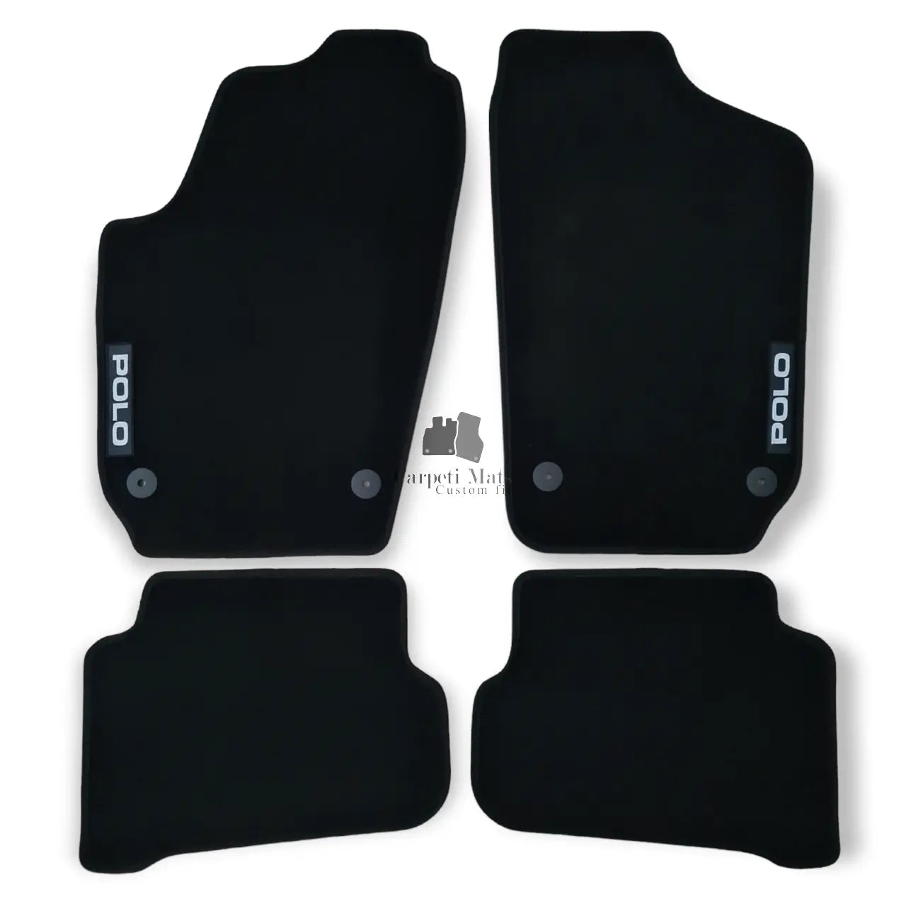 Car Floor Mats For VW Polo Auto Liners Velour Waterproof Black Carpet Rugs New