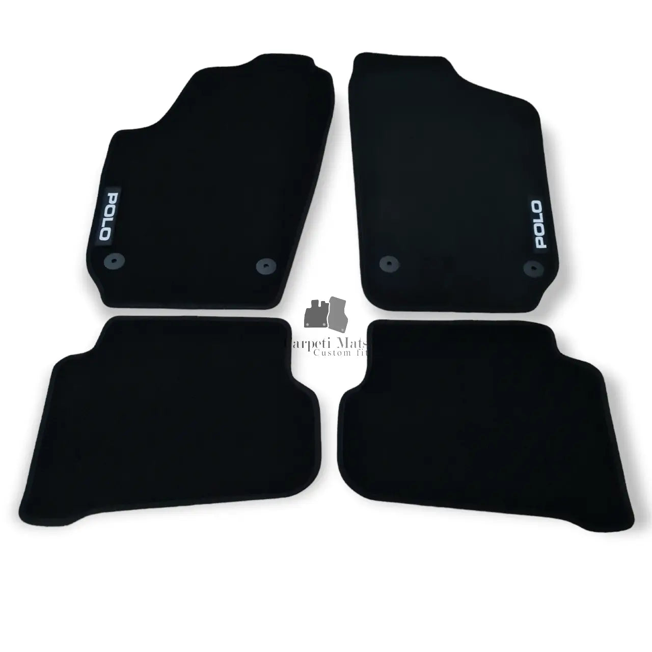 Car Floor Mats For VW Polo Auto Liners Velour Waterproof Black Carpet Rugs New