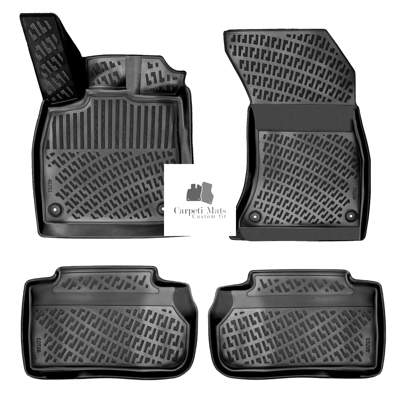 Car Floor Mats Liners For Audi Q5 2017-2024 All Season Heavy Duty 3D Auto Rugs