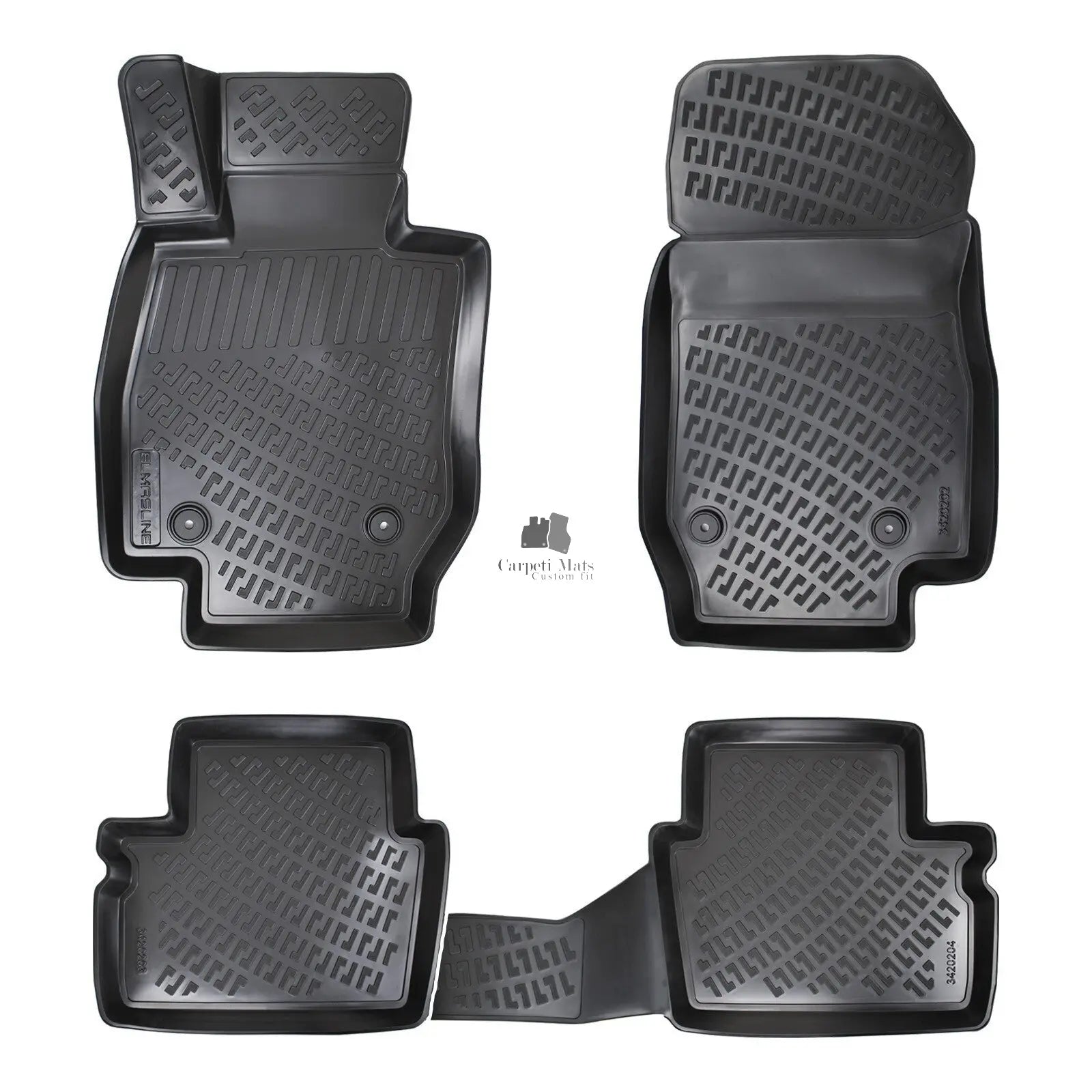 Car Floor Mats Liners For Mazda 2 2015-2019 All Season Heavy Duty 3D Auto Rugs