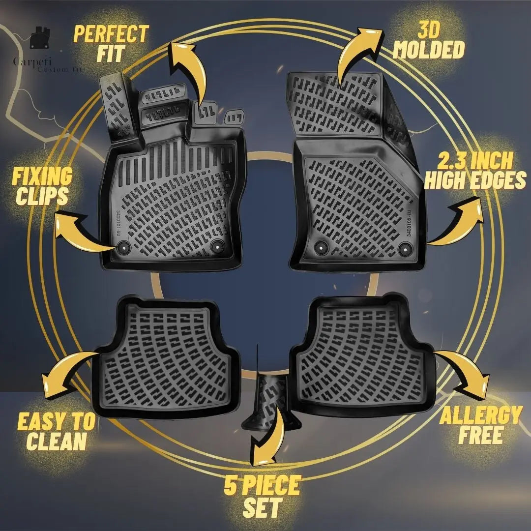 Car Floor Mats Liners For Suzuki SX4 2021-2025 All Season Heavy Duty Auto Rugs