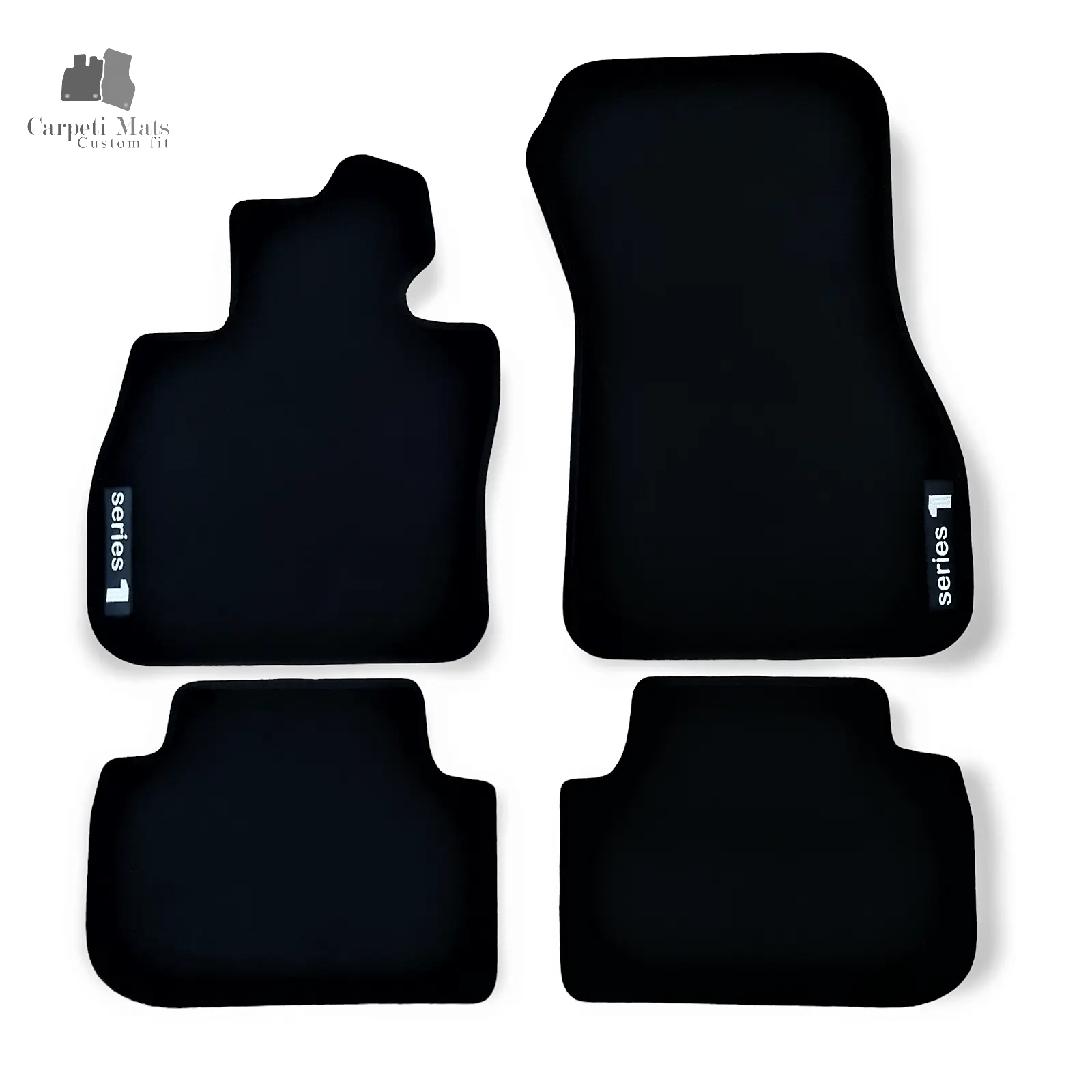 Carpet Car Floor Mats Velour for BMW 1 F40 HB 5 doors 09.2019-> logo Car Floor Mats Velour CarpetiMats