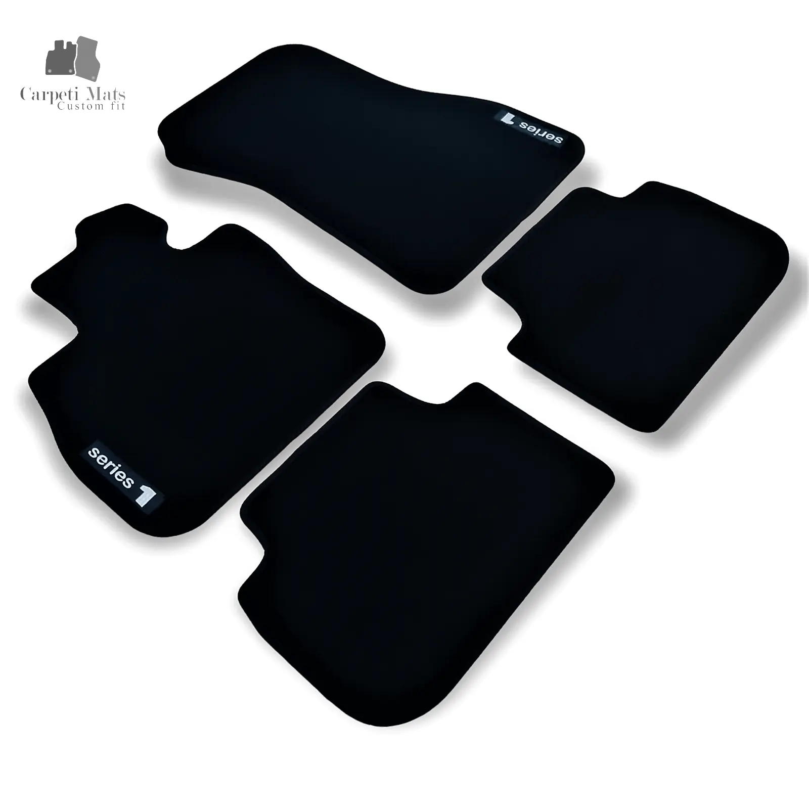 Carpet Car Floor Mats Velour for BMW 1 F40 HB 5 doors 09.2019-> logo Car Floor Mats Velour CarpetiMats