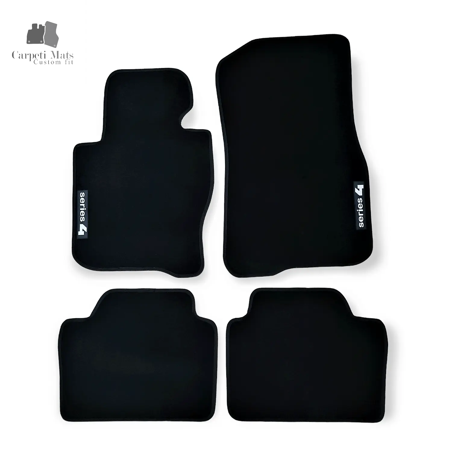 Carpet Car Floor Mats Velour for BMW 4 F32/F33 2013-05.2020 logo Car Floor Mats Velour CarpetiMats
