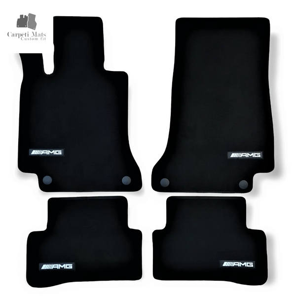 Tailored 3mm Rubber Car Floor Mats For Mercedes C-Class W205 (2014+) - 4 Piece Set, Black, UK Made