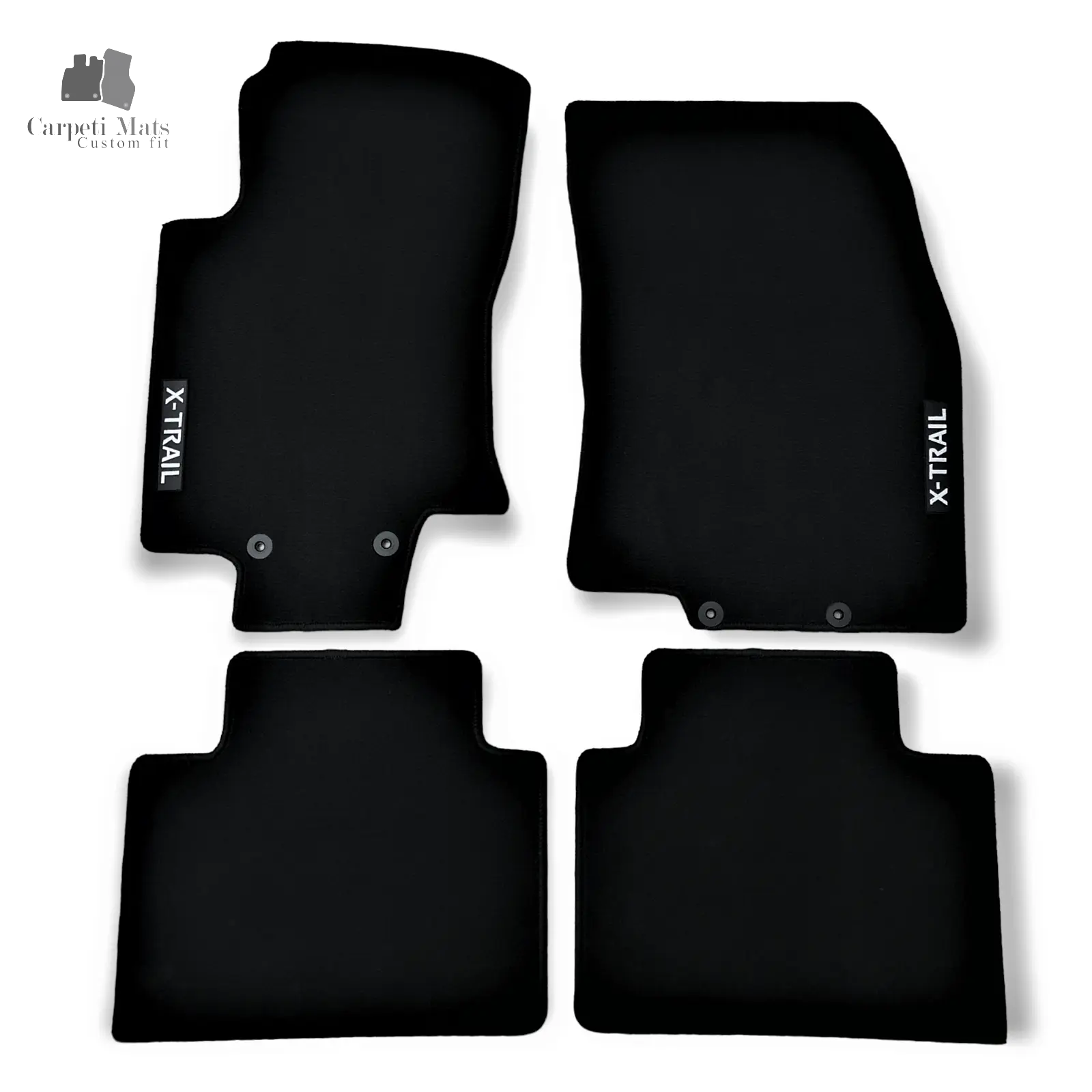 Carpet Car Floor Mats Velour for NISSAN X-Trail T32 2013-03.2021 logo Car Floor Mats Velour CarpetiMats