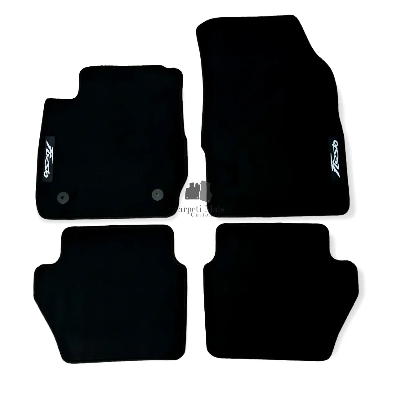 Car Floor Mats Velour For Ford Fiesta Waterproof Black Carpet Rugs Auto Liners