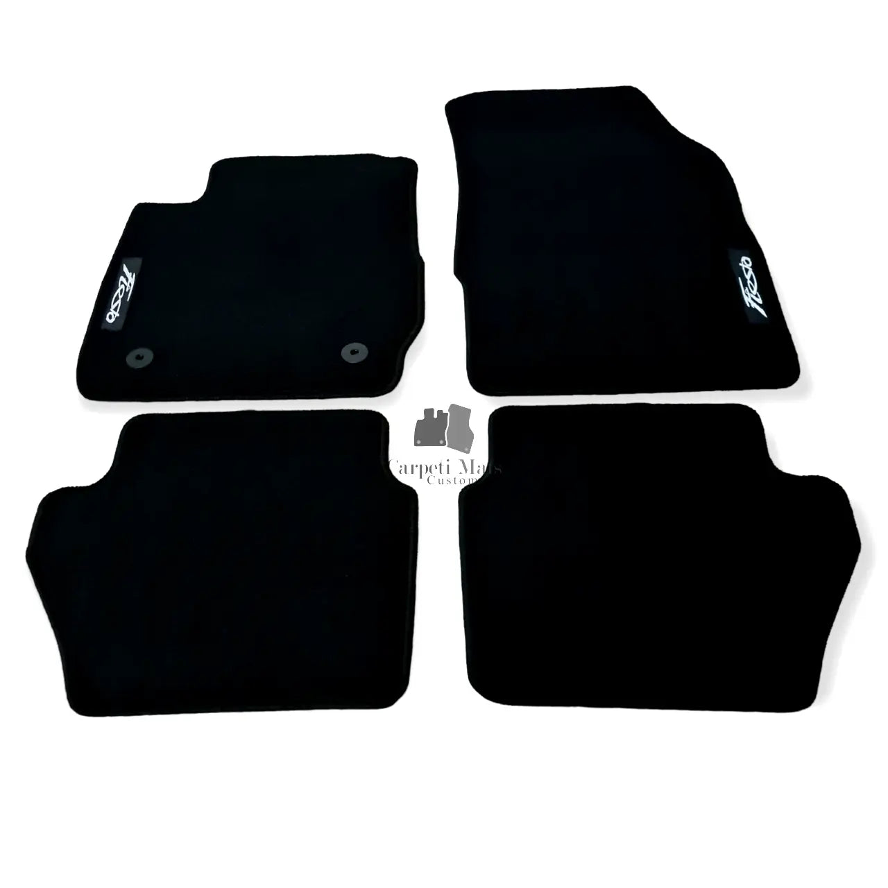 Car Floor Mats Velour For Ford Fiesta Waterproof Black Carpet Rugs Auto Liners