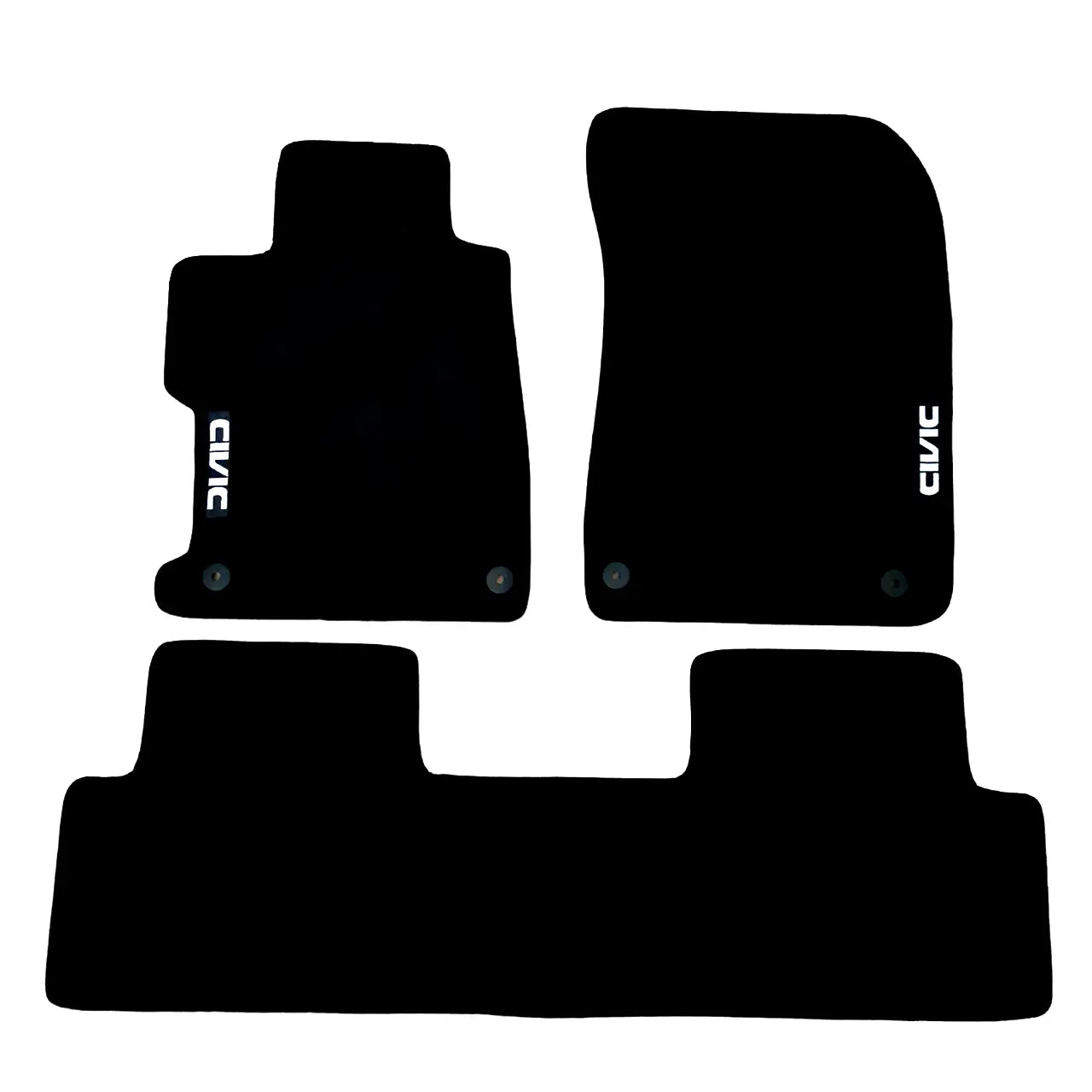 Car Floor Mats Velour For Honda Civic Sedan Waterproof Black Carpet Auto Liners