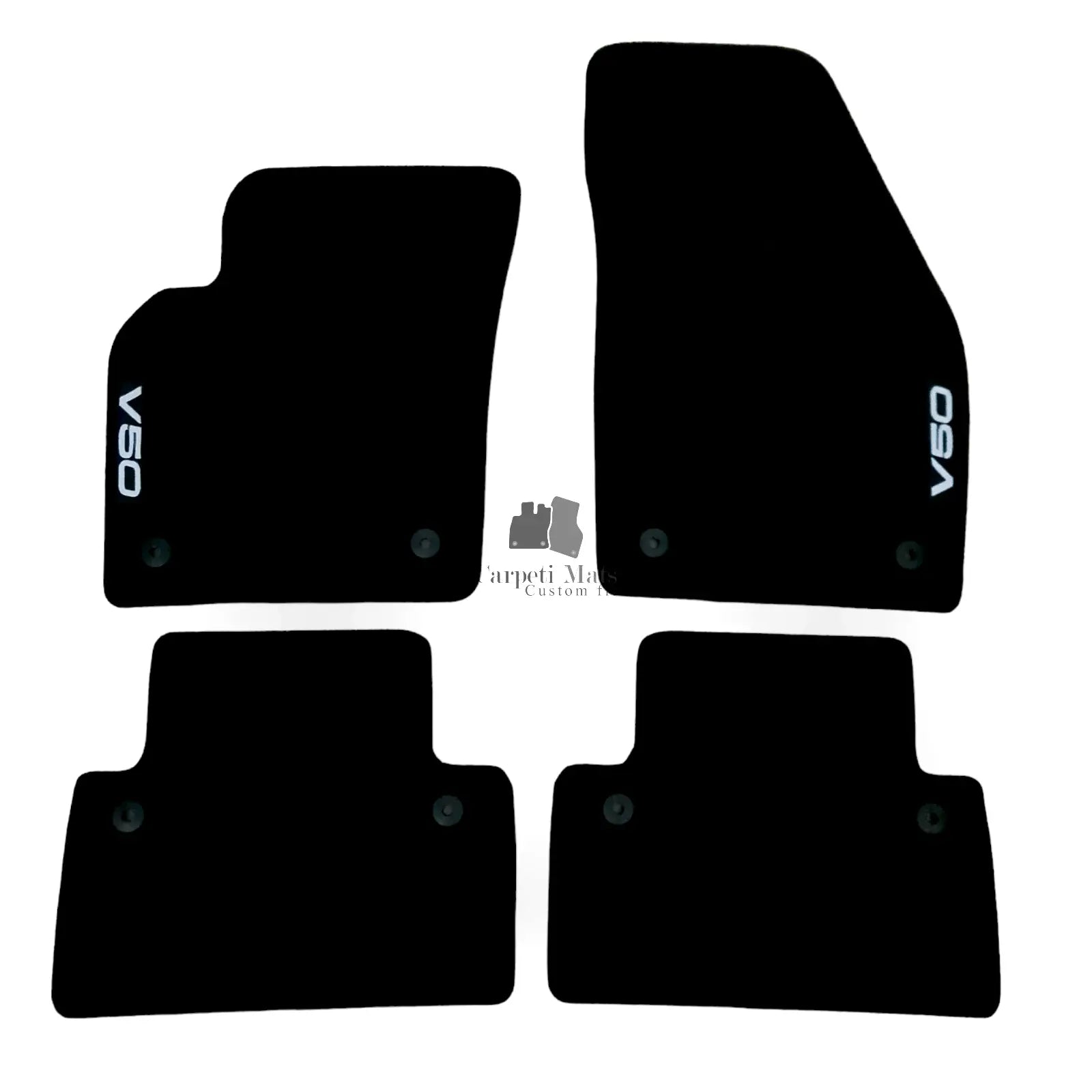Car Floor Mats Velour For Volvo V50 Waterproof Black Carpet Rugs Auto Liners New