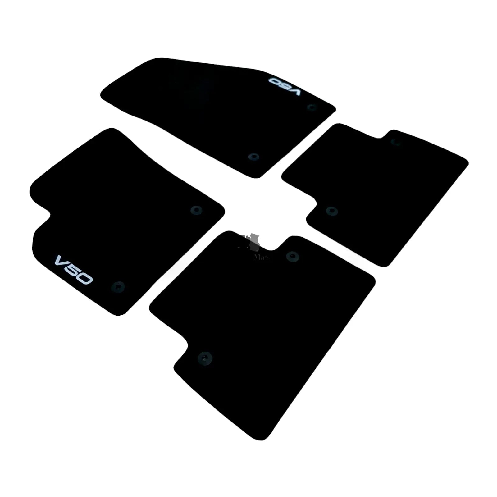 Car Floor Mats Velour For Volvo V50 Waterproof Black Carpet Rugs Auto Liners New