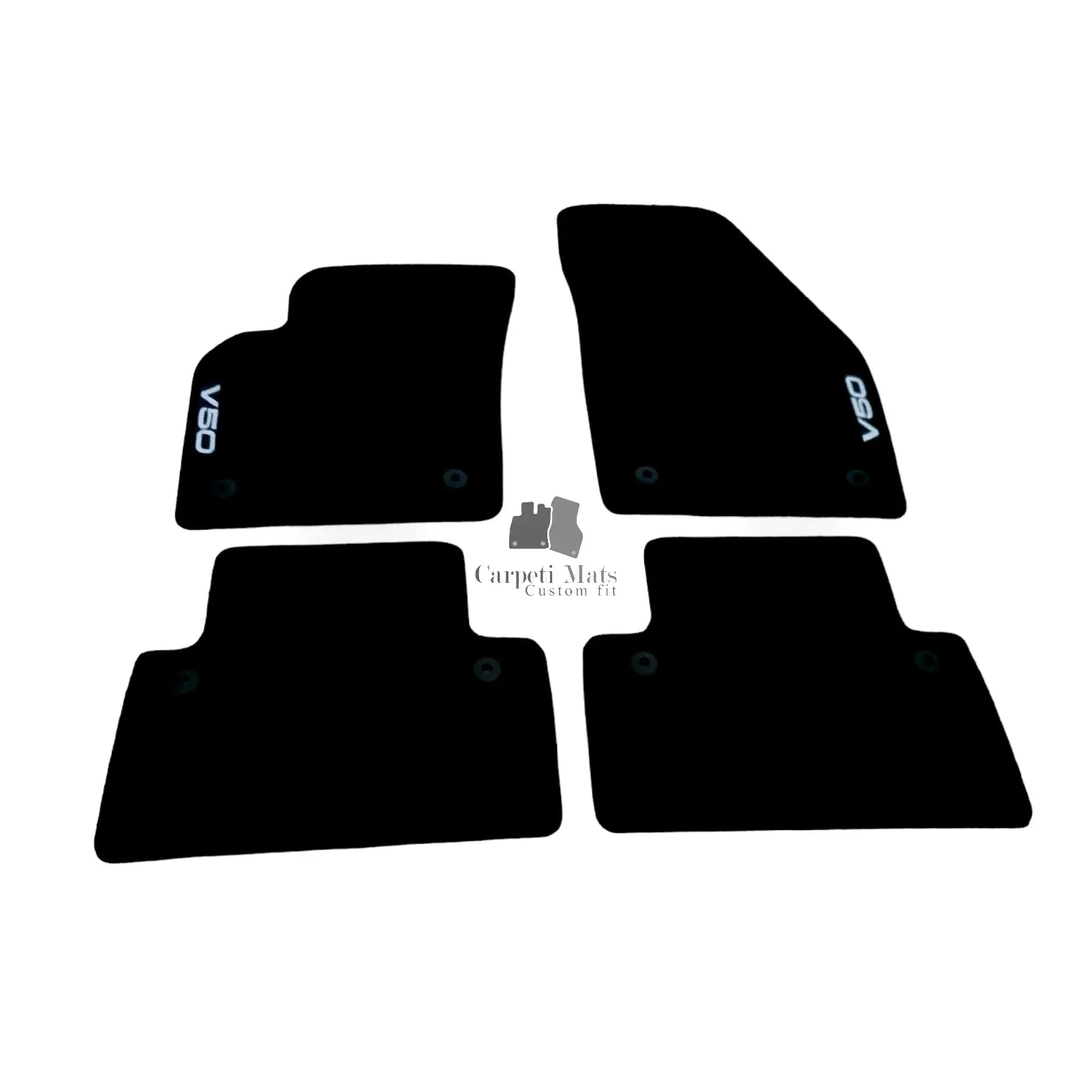 Car Floor Mats Velour For Volvo V50 Waterproof Black Carpet Rugs Auto Liners New