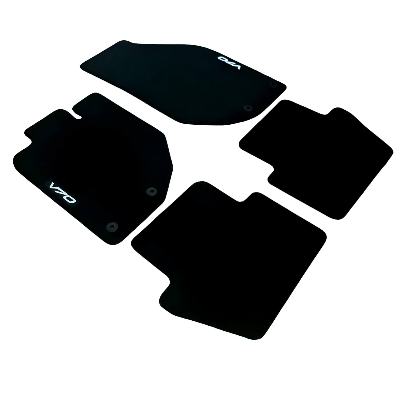 Car Floor Mats Velour For Volvo V70 Waterproof Black Carpet Rugs Auto Liners New
