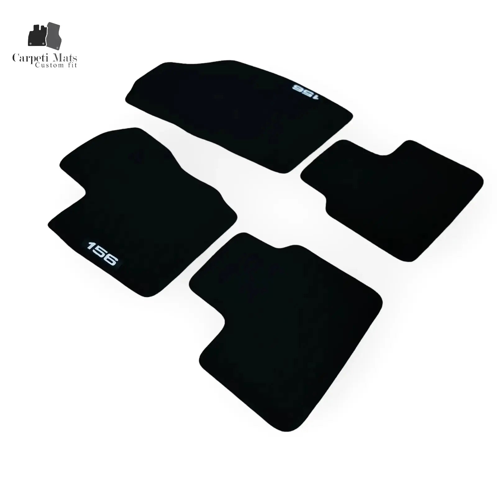 Carpet Car Floor Mats Velour for Alfa Romeo 156 1997-2007 logo