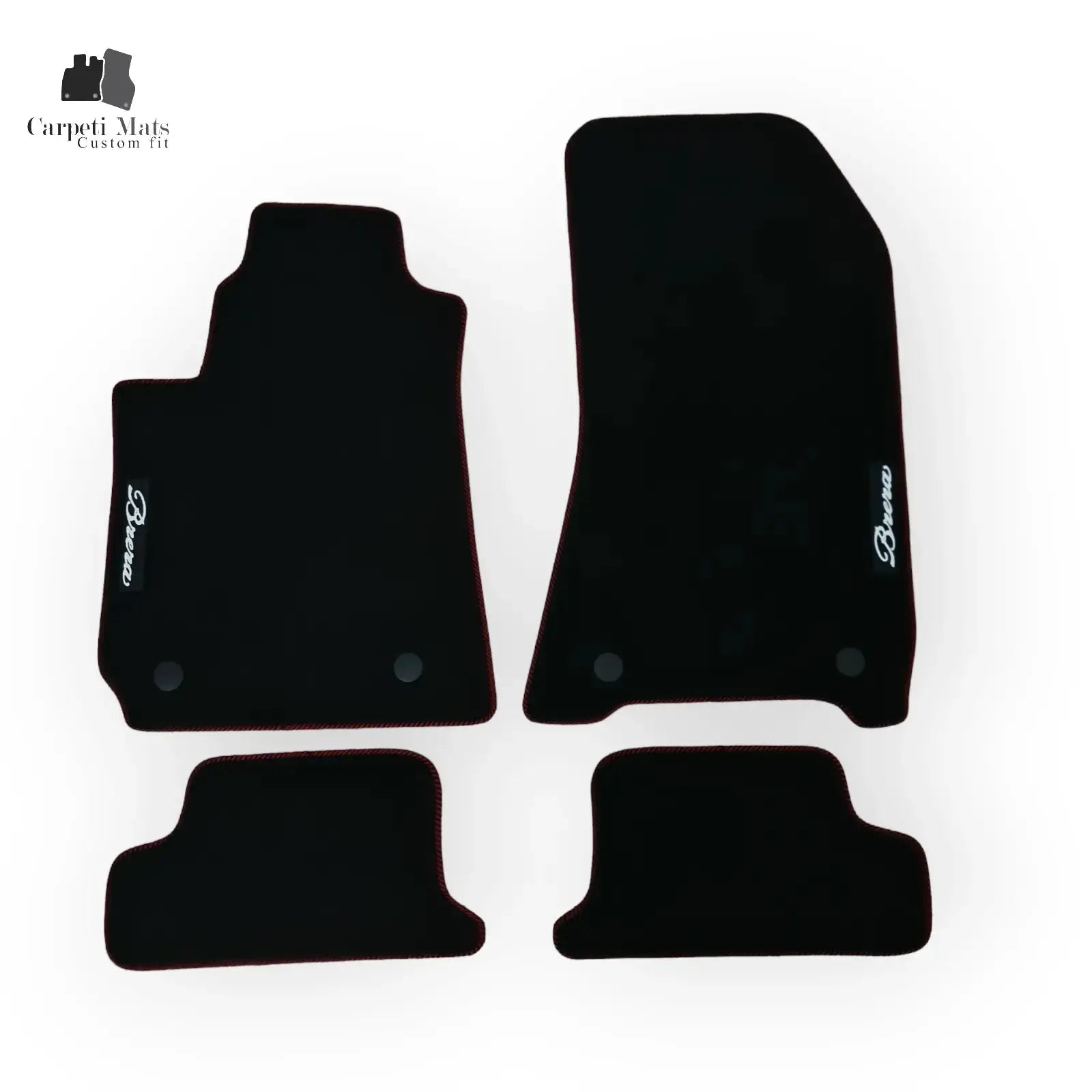 Carpet Car Floor Mats Velour for Alfa Romeo Brerra 2005-2010 automatic logo