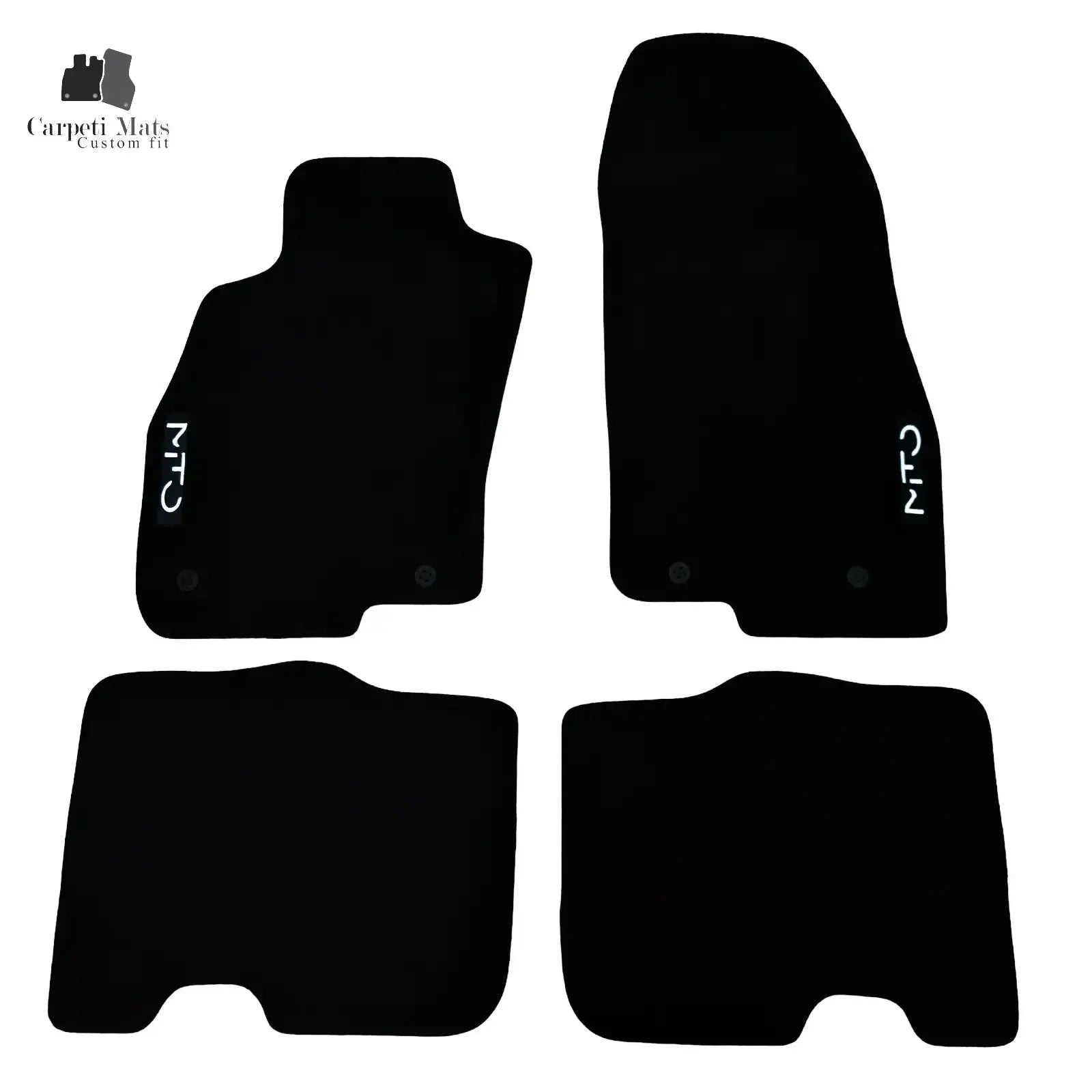 Carpet Car Floor Mats Velour for Alfa Romeo Mito 2008-> logo