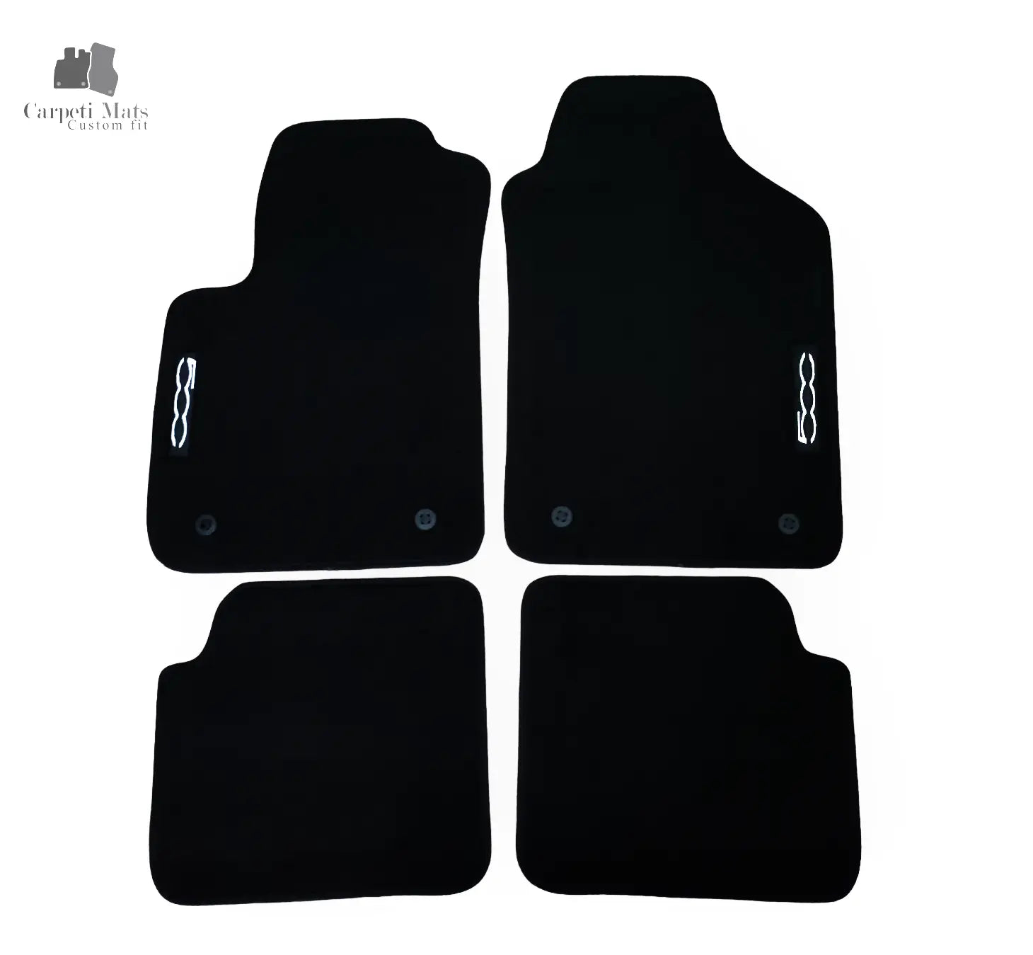 Carpet Car Floor Mats Velour for Fiat 500 2012->logo