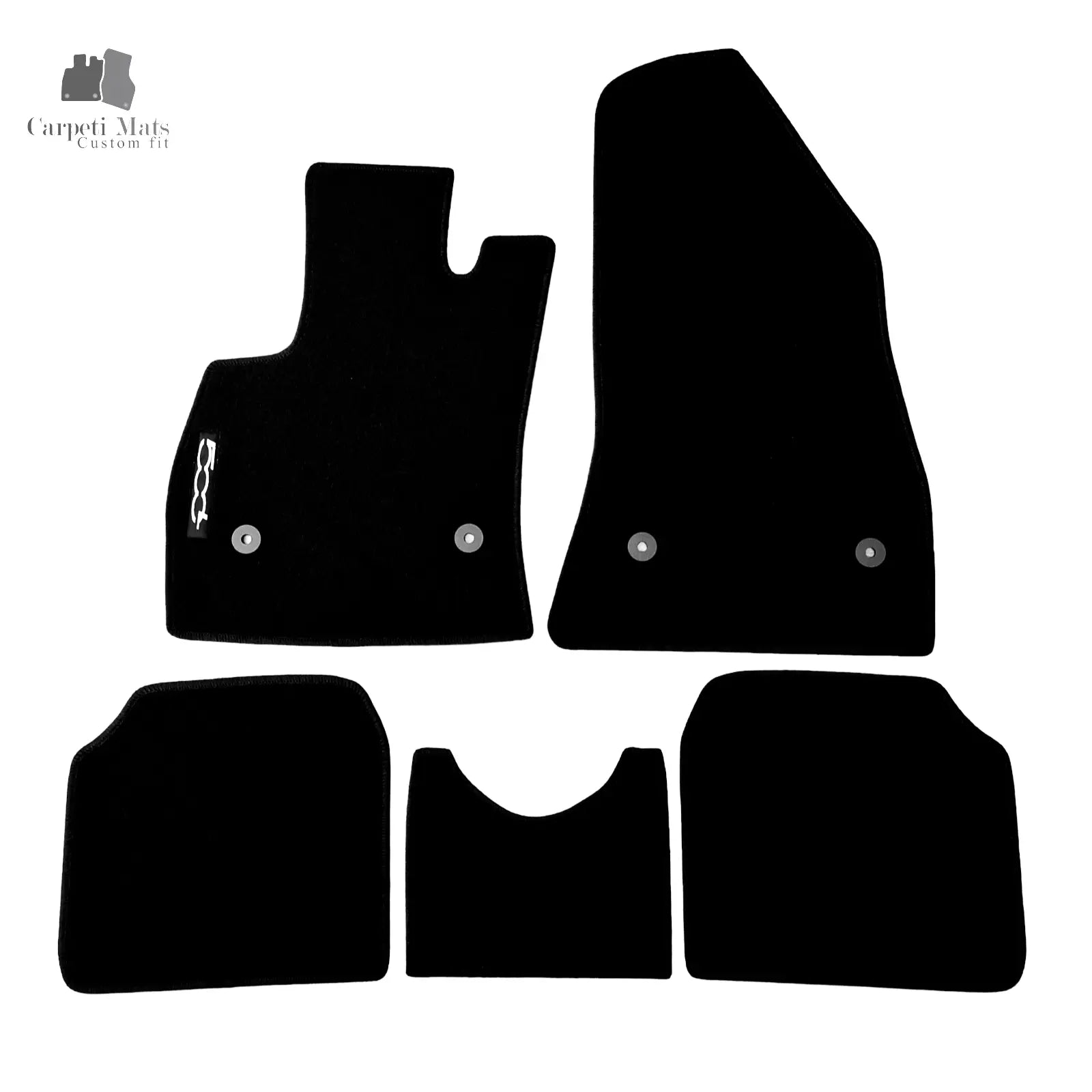 Carpet Car Floor Mats Velour for Fiat 500 L 2012-2017-logo Car Floor Mats Velour CarpetiMats