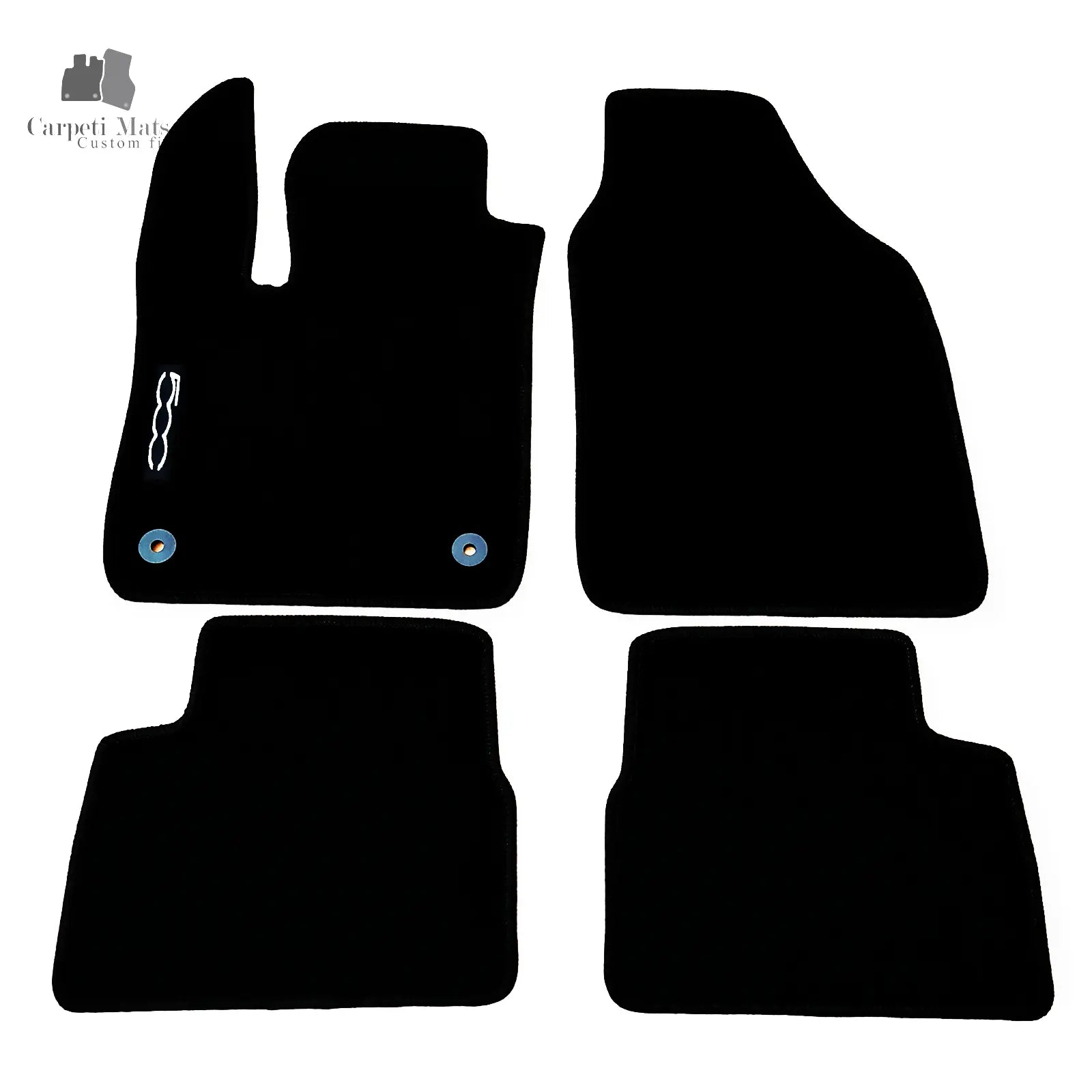 Carpet Car Floor Mats Velour for Fiat 500E 2020-> logo Car Floor Mats Velour CarpetiMats