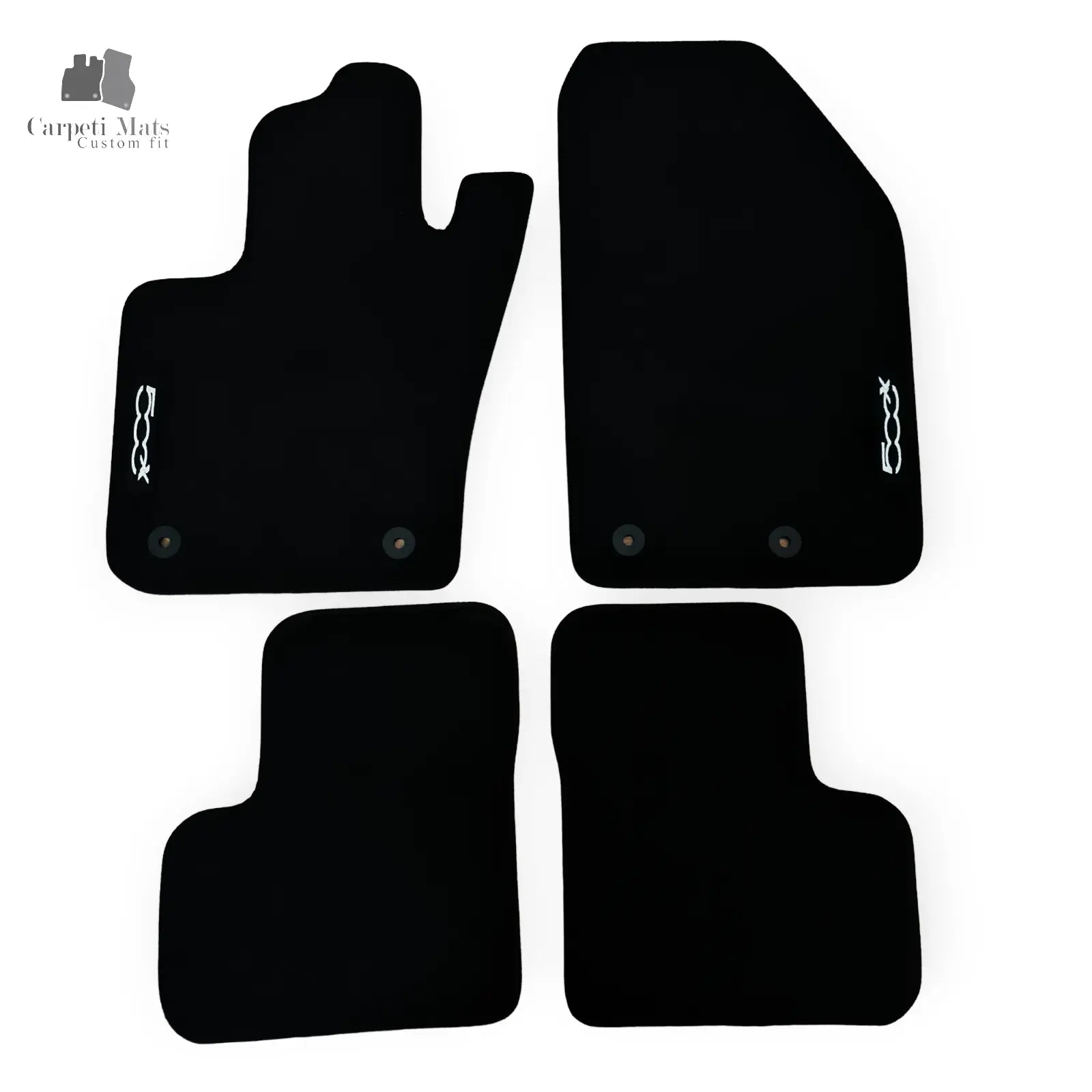 Carpet Car Floor Mats Velour for Fiat 500X 2014-> logo