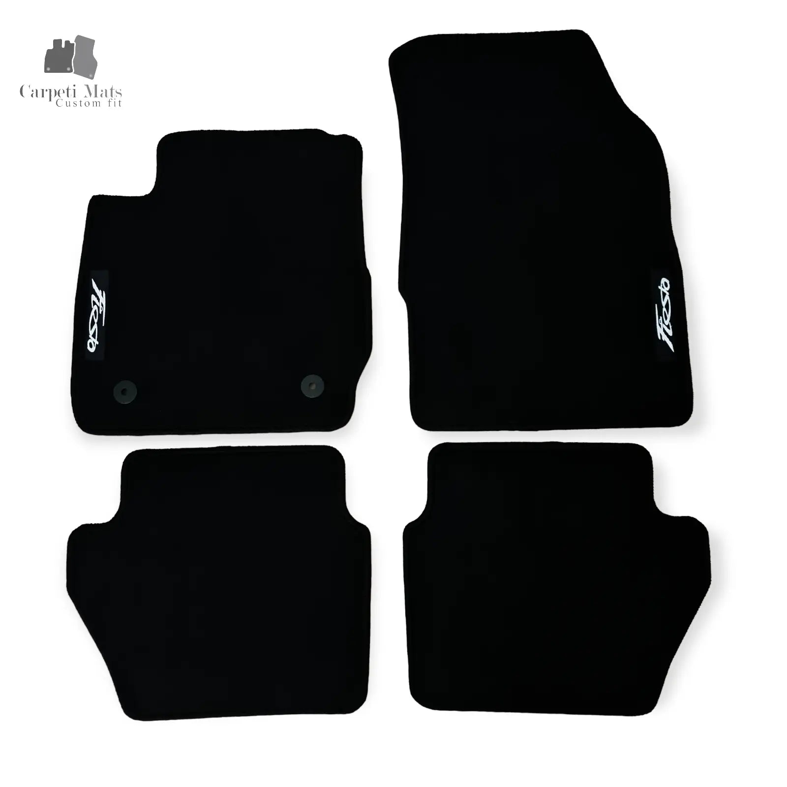 Carpet Car Floor Mats Velour for Ford Fiesta 09.2008-12.2016 logo Car Floor Mats Velour CarpetiMats