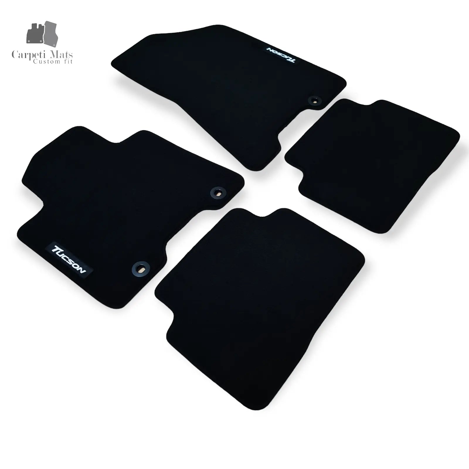 Carpet Car Floor Mats Velour for Hyundai Tucson 01.2015-08.2020 logo Car Floor Mats Velour CarpetiMats