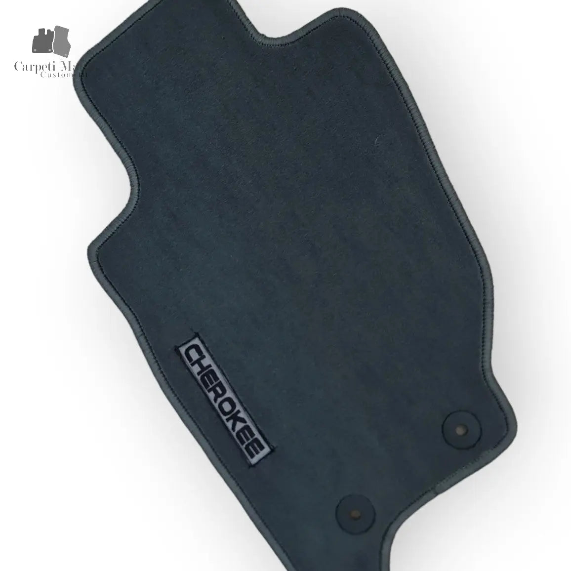 Carpet Car Floor Mats Velour for JEEP Cherokee GREY 02.2002-02.2007-logo Car Floor Mats Velour CarpetiMats