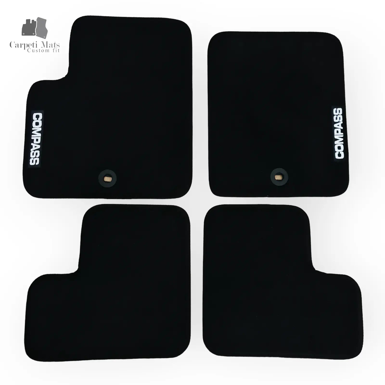 Carpet Car Floor Mats Velour for JEEP Compass 2006-09.2016- logo Car Floor Mats Velour CarpetiMats