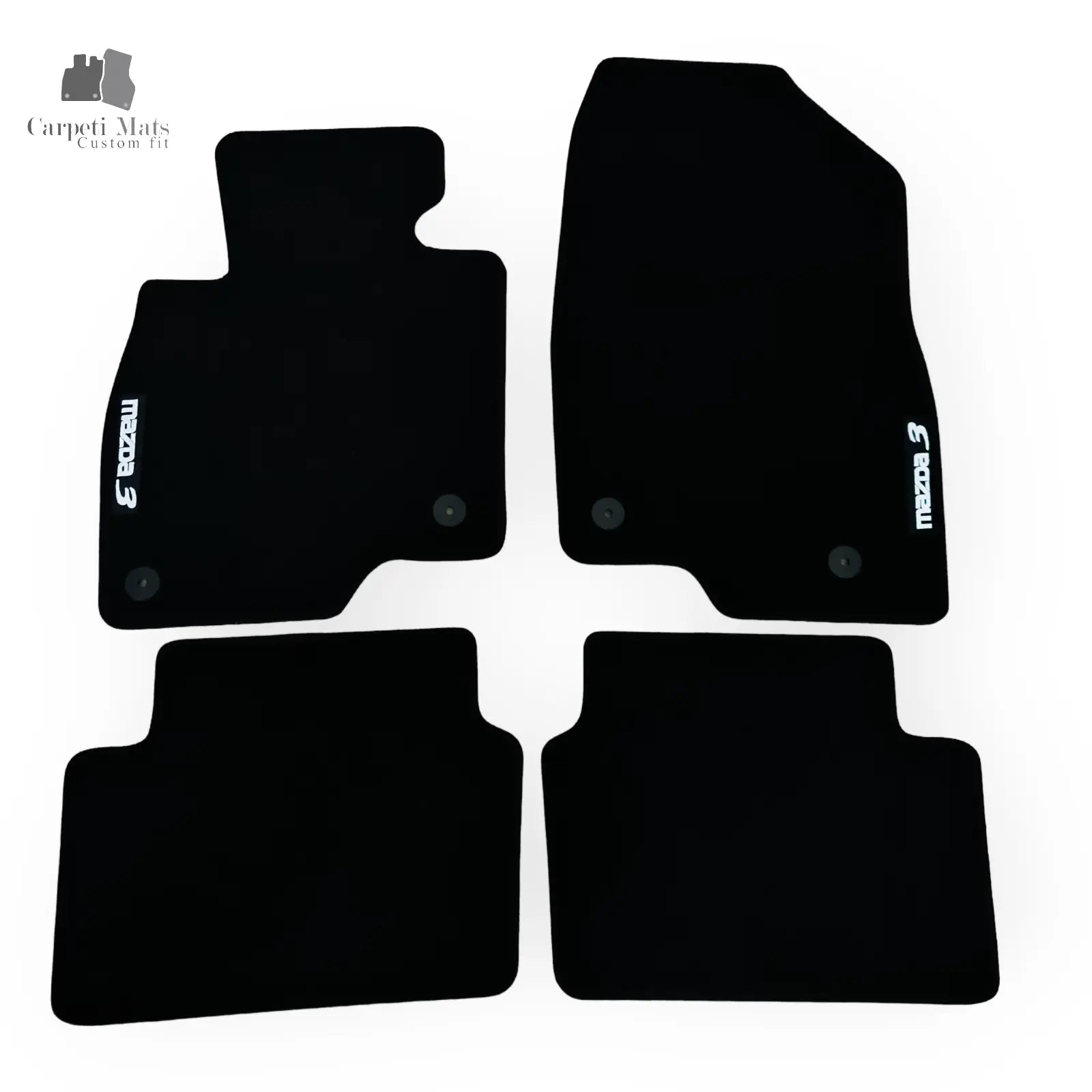 Carpet Car Floor Mats Velour for Mazda 3 2013-2018-logo Car Floor Mats Velour CarpetiMats