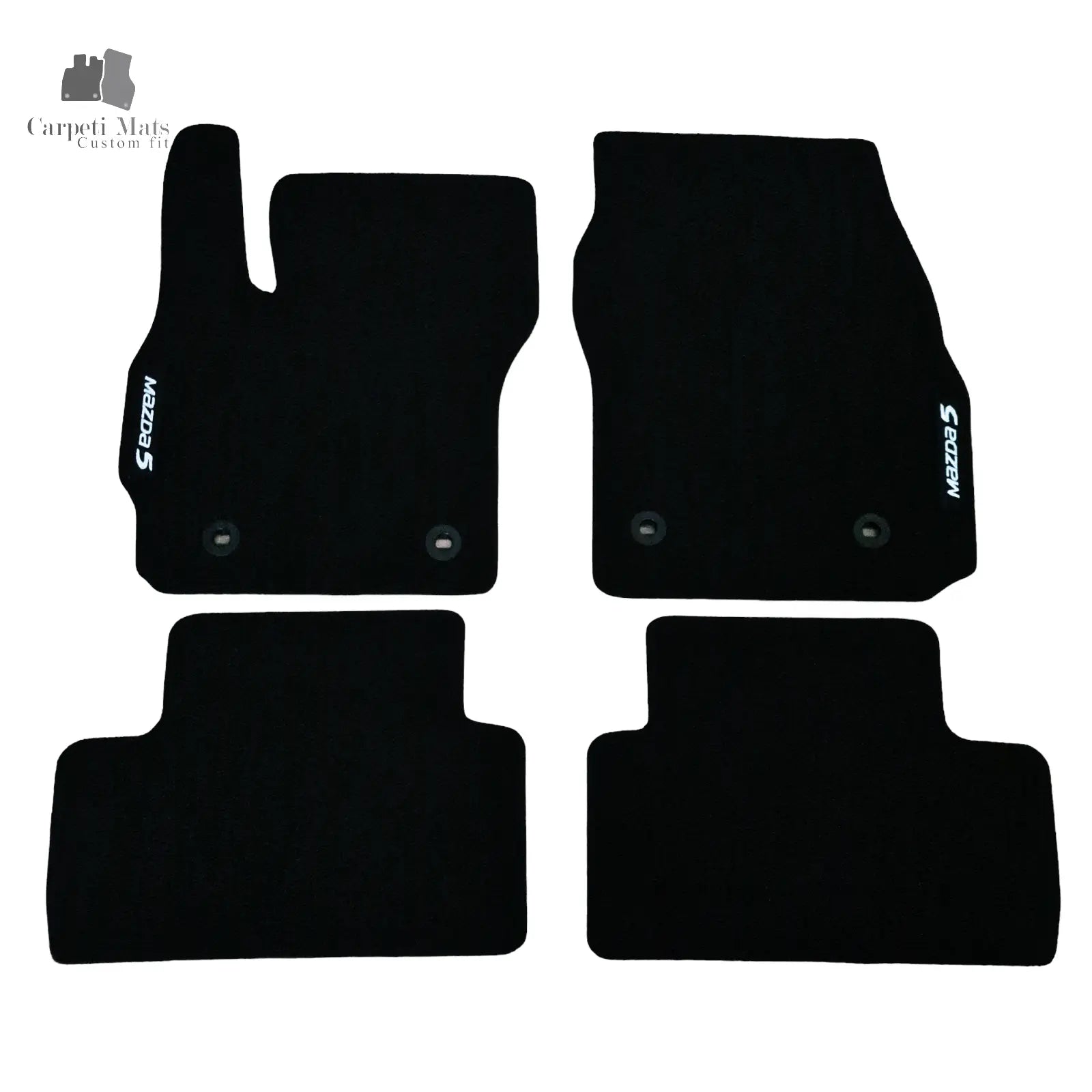 Carpet Car Floor Mats Velour for Mazda 5 2005-2009-logo Car Floor Mats Velour CarpetiMats