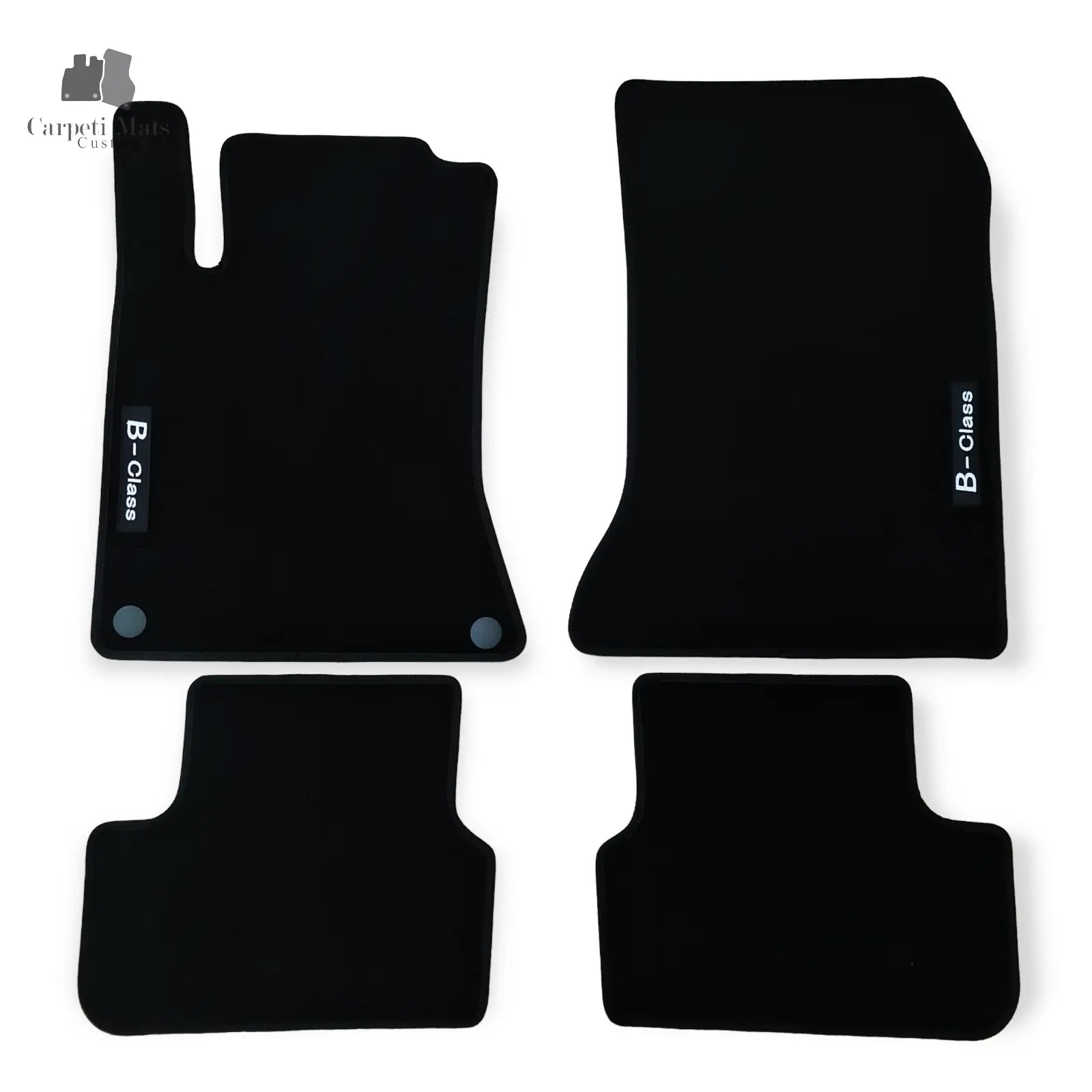 Carpet Car Floor Mats Velour for Mercedes B Class W246 11.2011-09.2018-logo Car Floor Mats Velour CarpetiMats