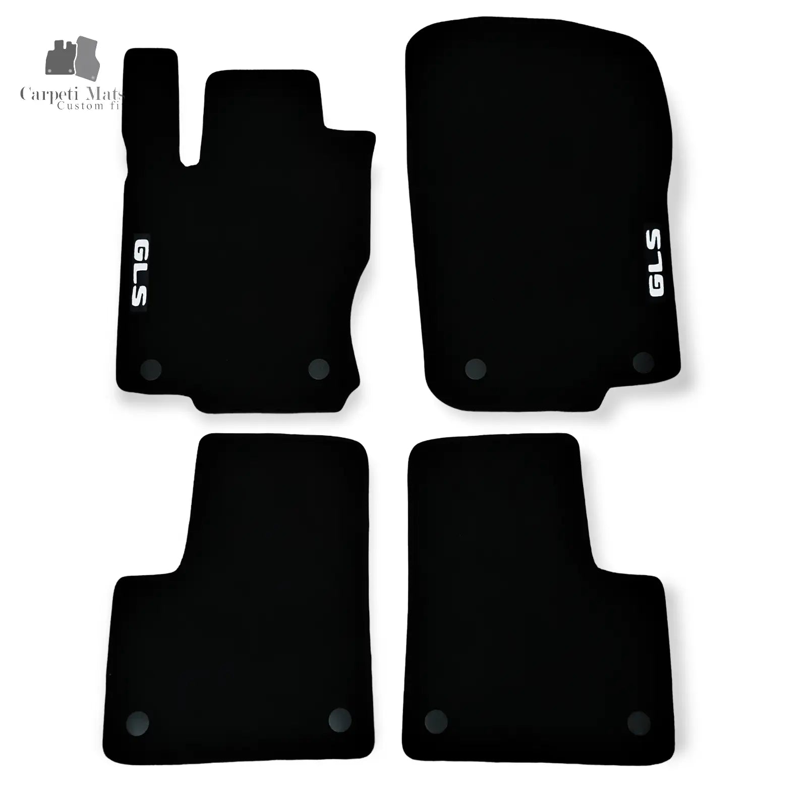 Carpet Car Floor Mats Velour for Mercedes GLS X166 01.2016-04.2019-LOGO Car Floor Mats Velour CarpetiMats