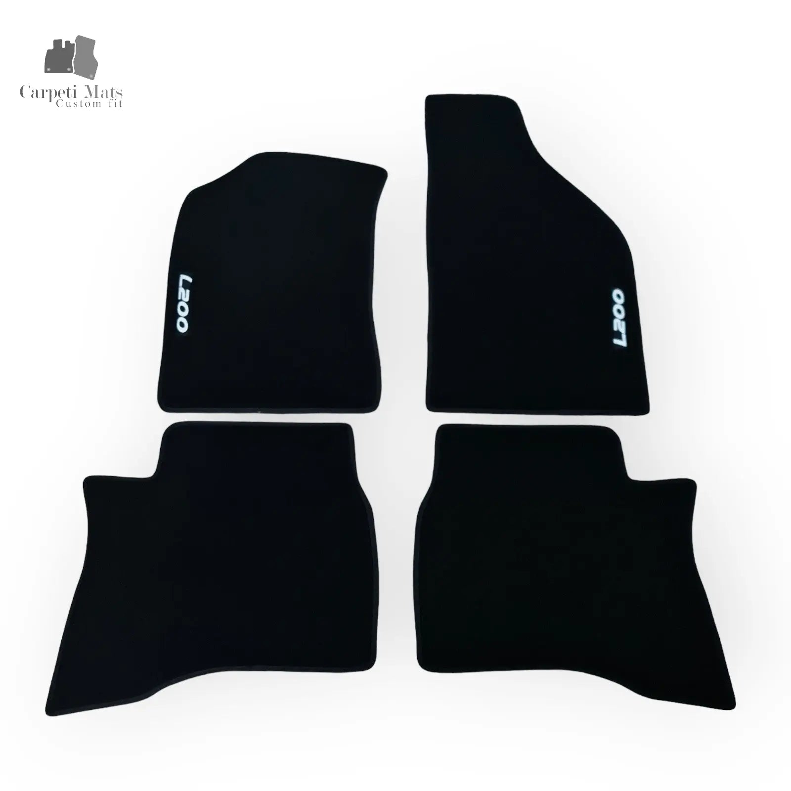 Carpet Car Floor Mats Velour for Mitsubishi L200 2008-2015-logo Car Floor Mats Velour CarpetiMats