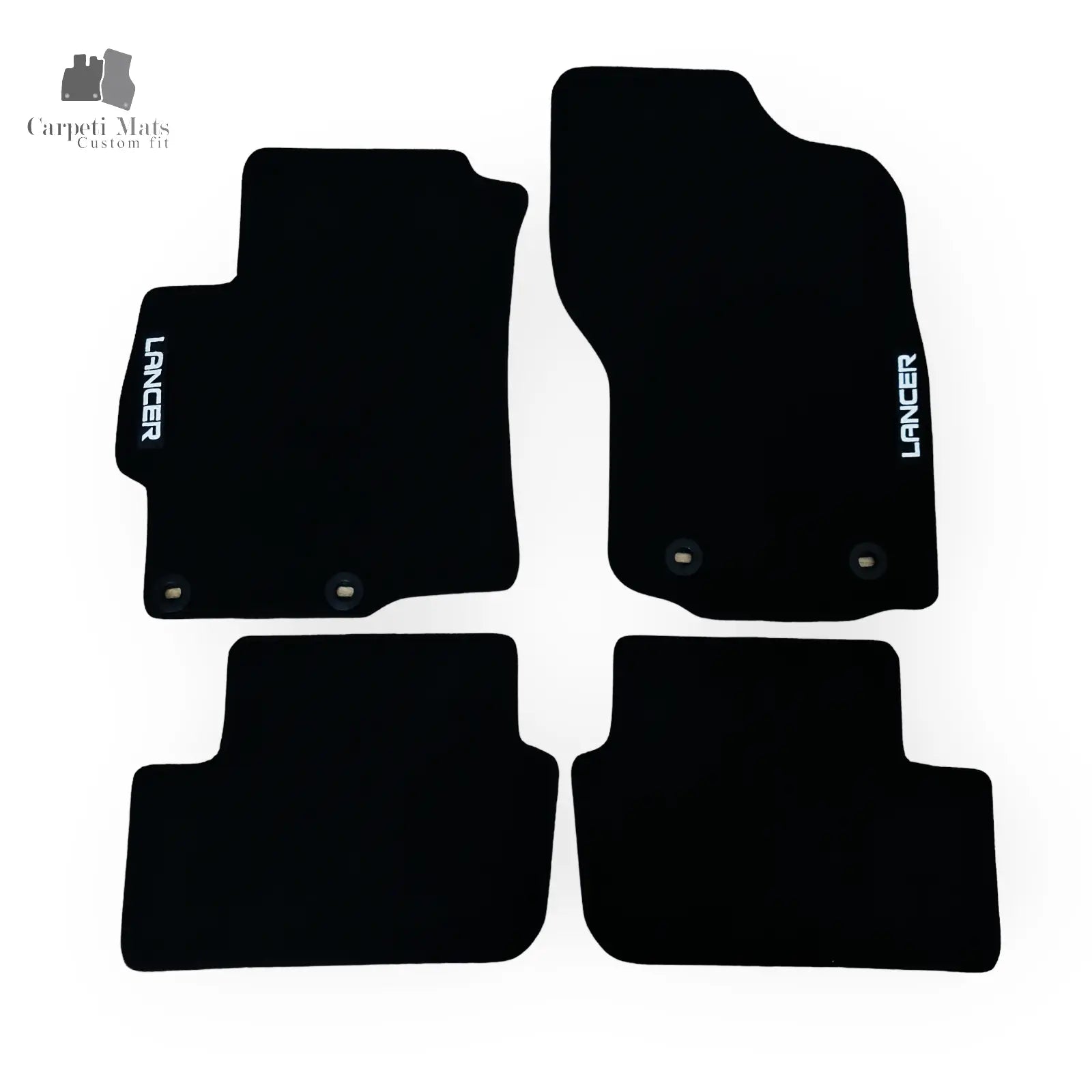 Carpet Car Floor Mats Velour for Mitsubishi Lancer 2008-2017-logo Car Floor Mats Velour CarpetiMats
