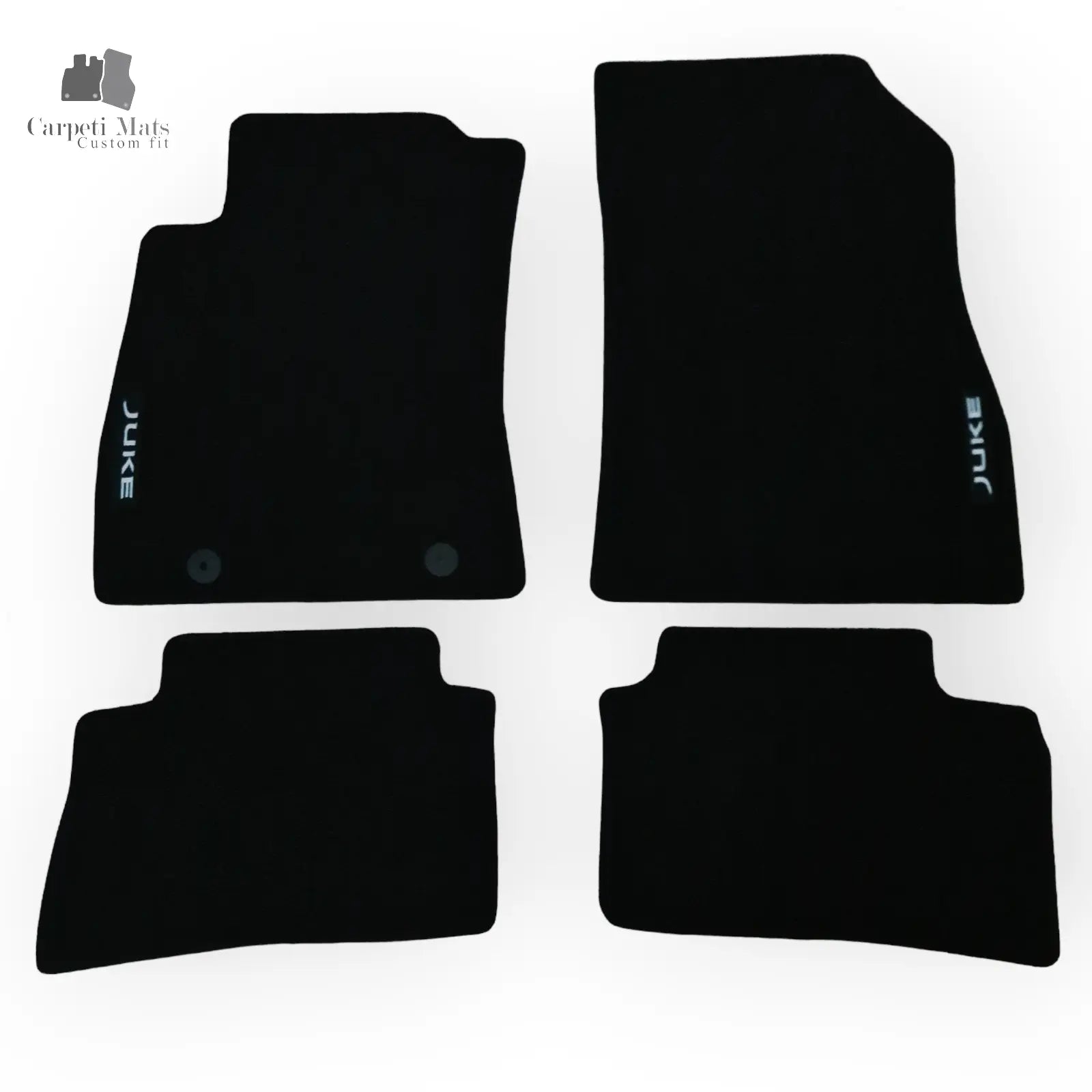 Carpet Car Floor Mats Velour for NISSAN Juke 2010-08.2019-logo Car Floor Mats Velour CarpetiMats