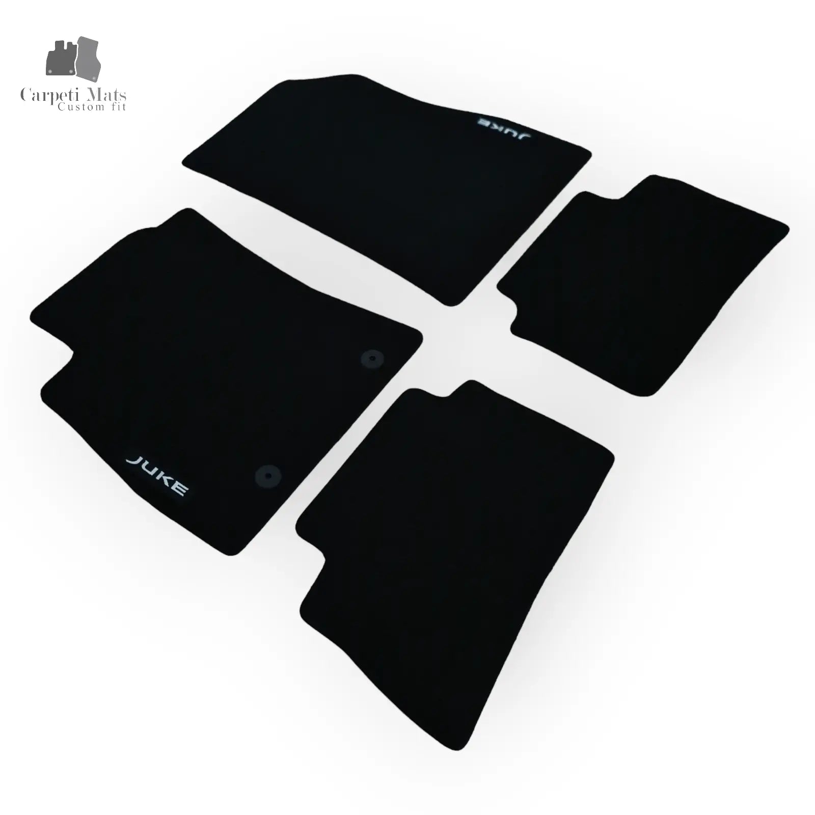 Carpet Car Floor Mats Velour for NISSAN Juke 2010-08.2019-logo Car Floor Mats Velour CarpetiMats