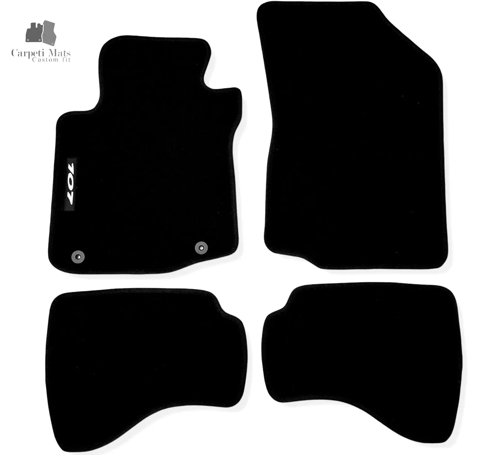 Carpet Car Floor Mats Velour for Peugeot 107 2005-2014-logo Car Floor Mats Velour CarpetiMats
