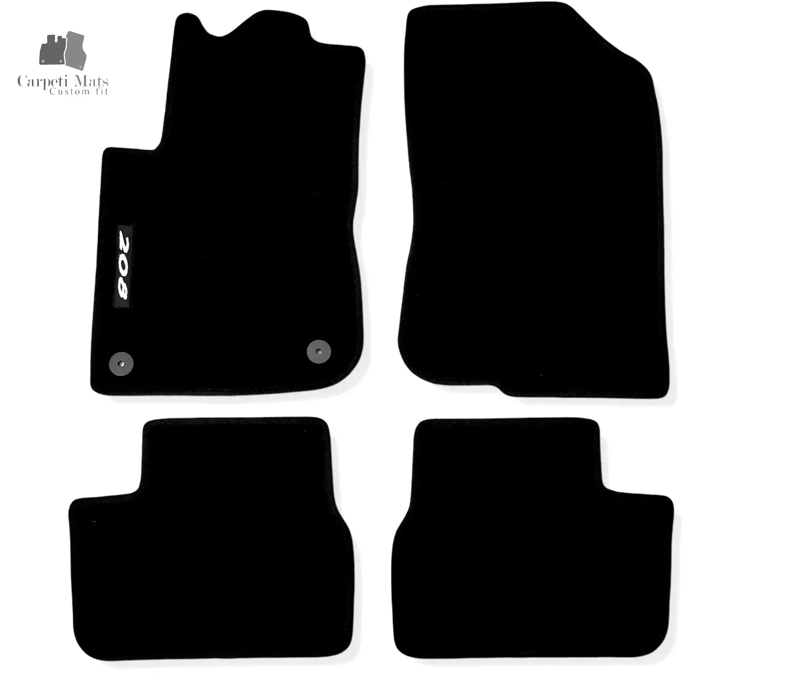 Carpet Car Floor Mats Velour for Peugeot 208 2010-2019-logo Car Floor Mats Velour CarpetiMats