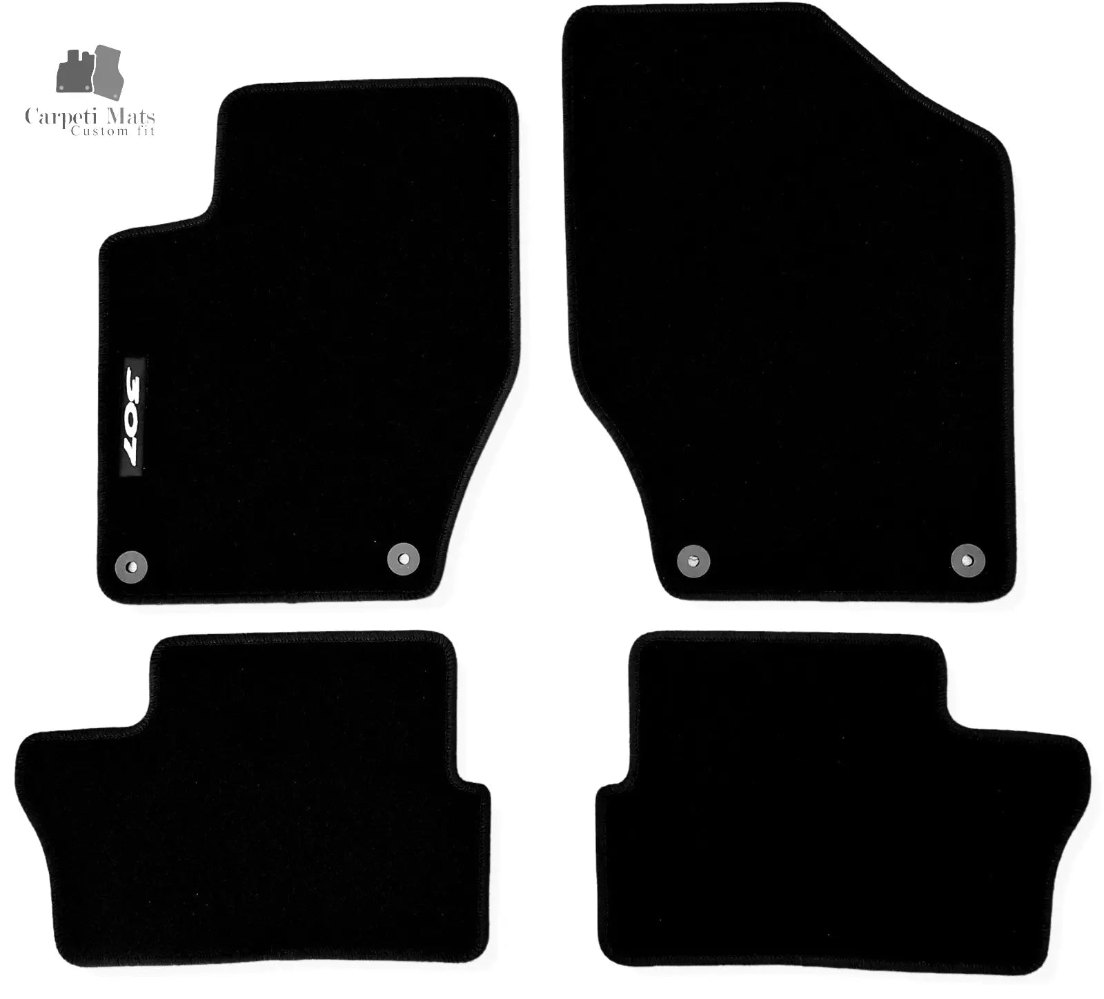 Carpet Car Floor Mats Velour for Peugeot 307 hatchback and estate 08.2001-08.2007-logo Car Floor Mats Velour CarpetiMats