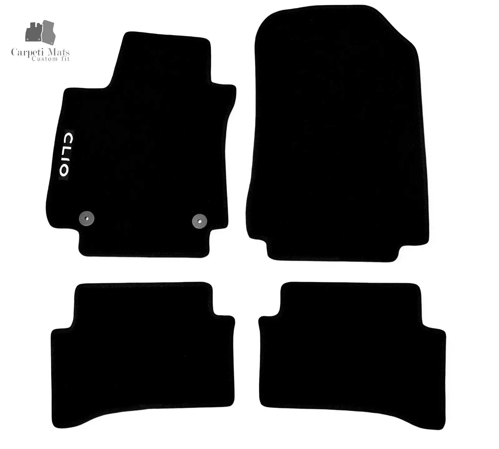 Carpet Car Floor Mats Velour for Renault Clio IV 5doors GT 11.2012-01.2019-logo Car Floor Mats Velour CarpetiMats