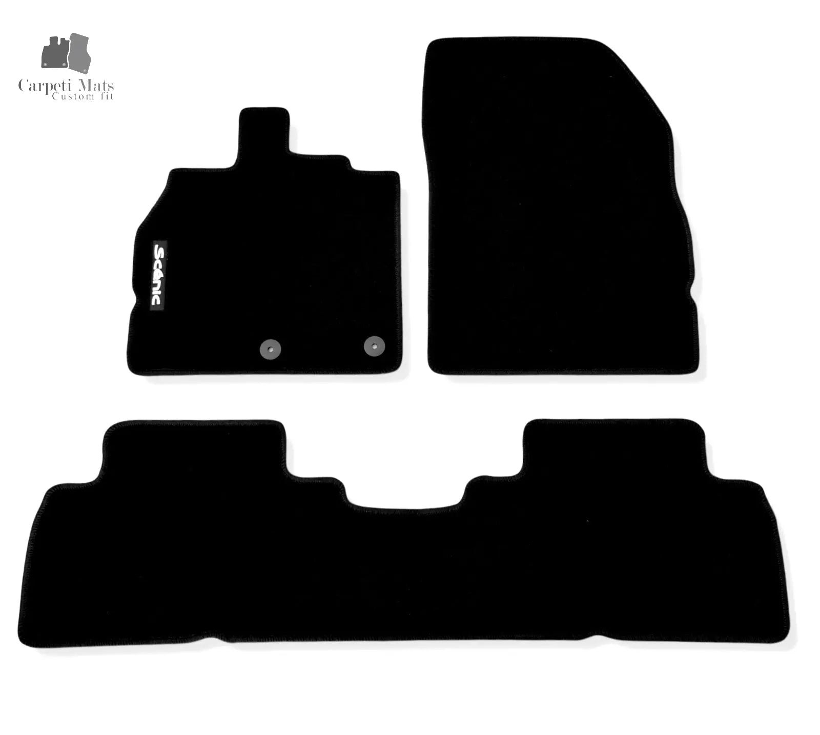 Carpet Car Floor Mats Velour for Renault Scenic III and facelift 2009-2016-logo Car Floor Mats Velour CarpetiMats