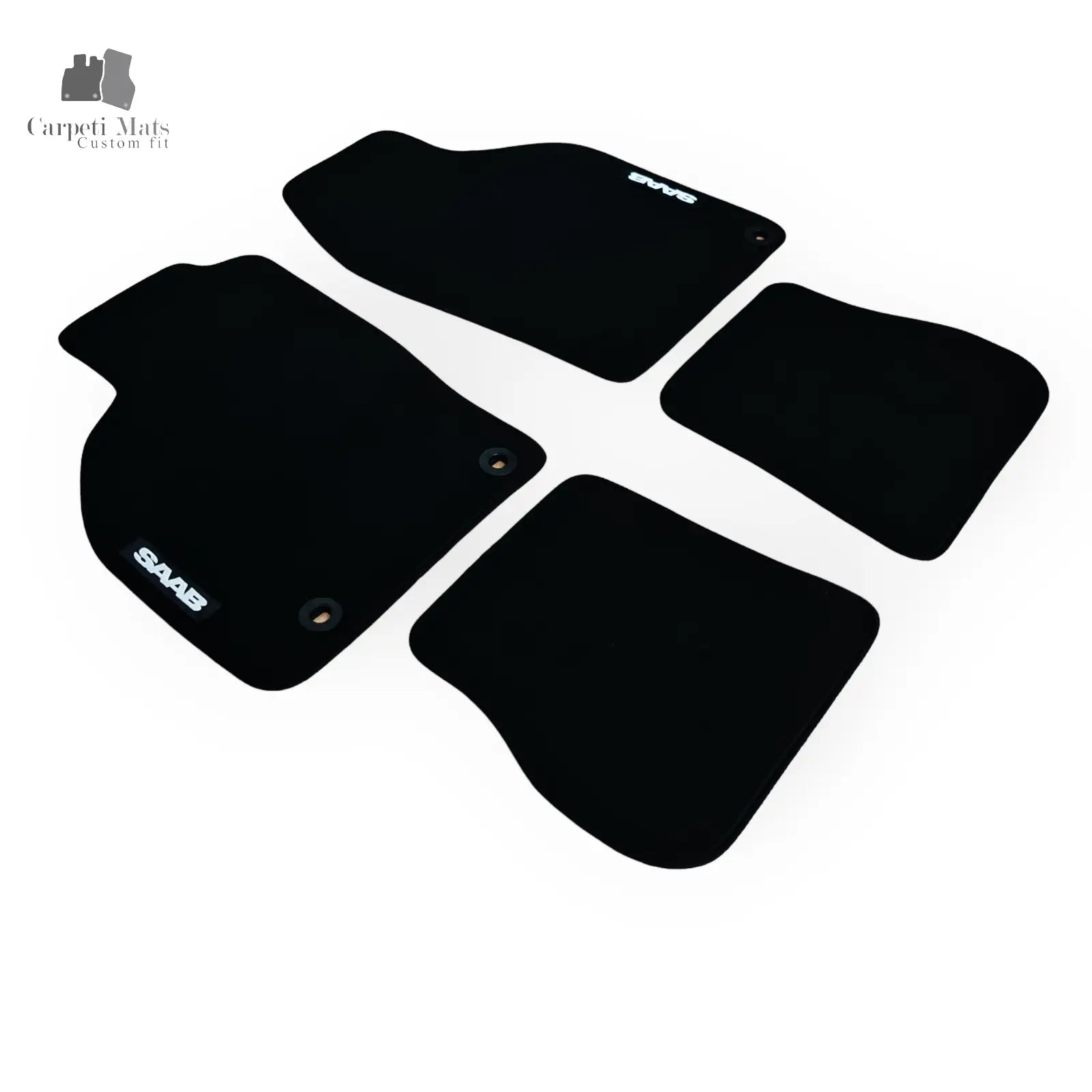 Carpet Car Floor Mats Velour for SAAB 9-3 1998-2003-logo Car Floor Mats Velour CarpetiMats