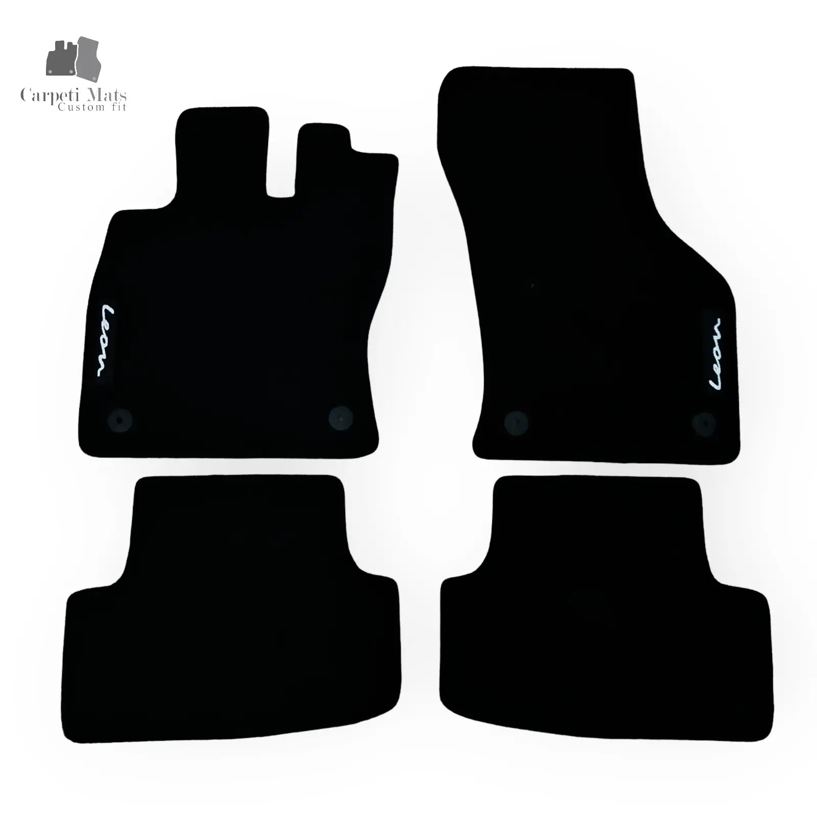 Carpet Car Floor Mats Velour for Seat Leon 09.2012-12.2019 5doors- logo Car Floor Mats Velour CarpetiMats