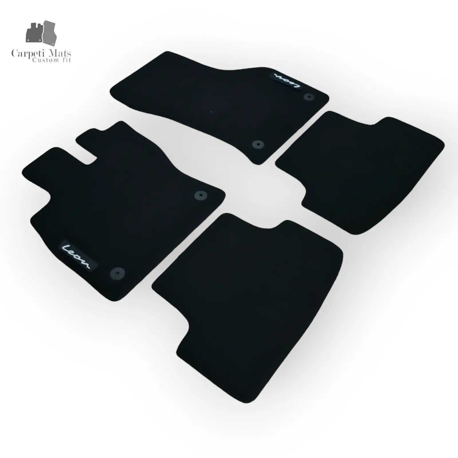 Carpet Car Floor Mats Velour for Seat Leon 09.2012-12.2019 5doors- logo Car Floor Mats Velour CarpetiMats
