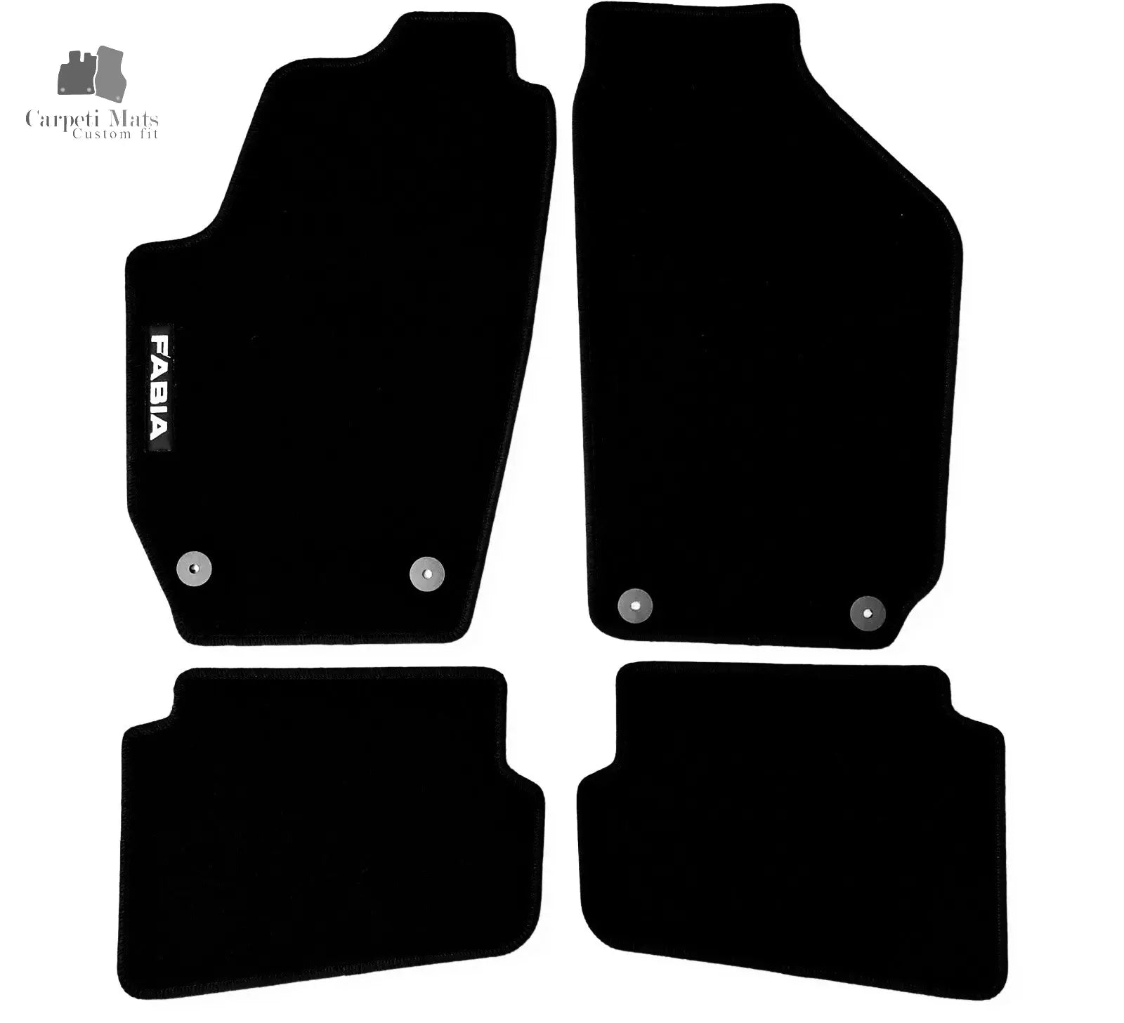 Carpet Car Floor Mats Velour for Skoda Fabia I 12.1999-12.2007-logo Car Floor Mats Velour CarpetiMats