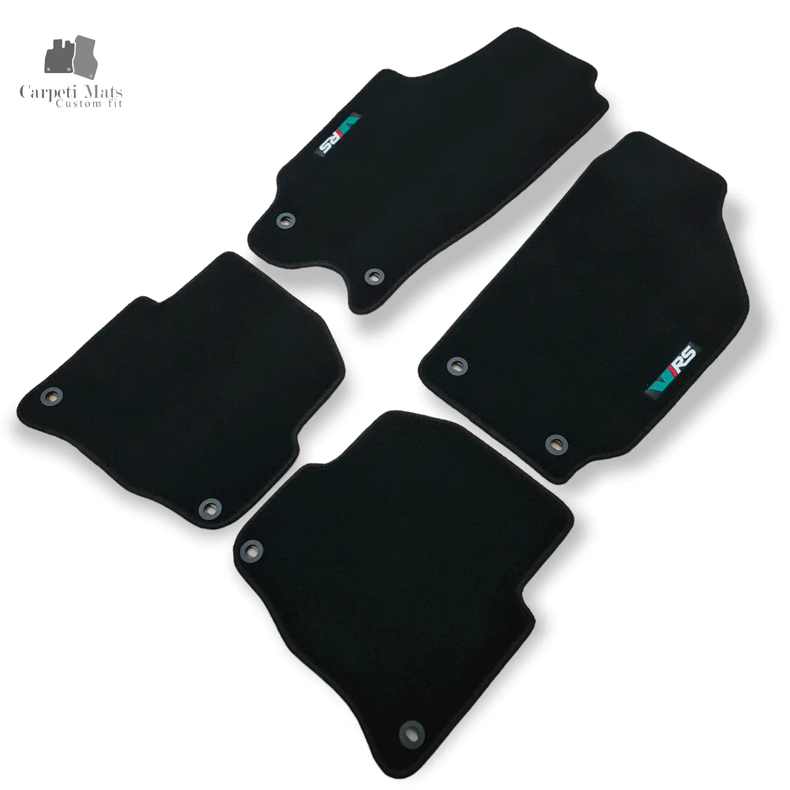 Carpet Car Floor Mats Velour for Skoda Fabia II 12.2007-10.2014-logo Car Floor Mats Velour CarpetiMats