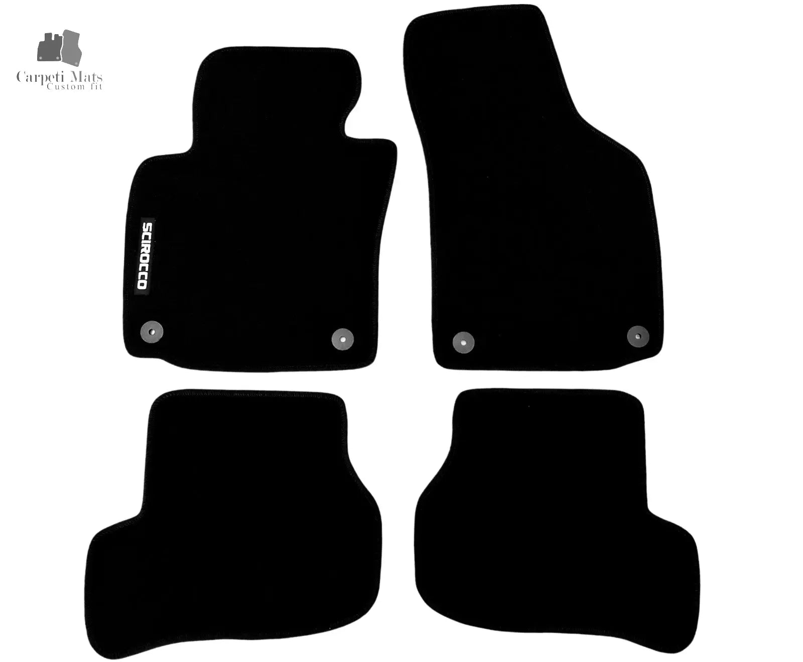 Carpet Car Floor Mats Velour for VW SCIROCCO 05.2008-12.2017-logo Car Floor Mats Velour CarpetiMats