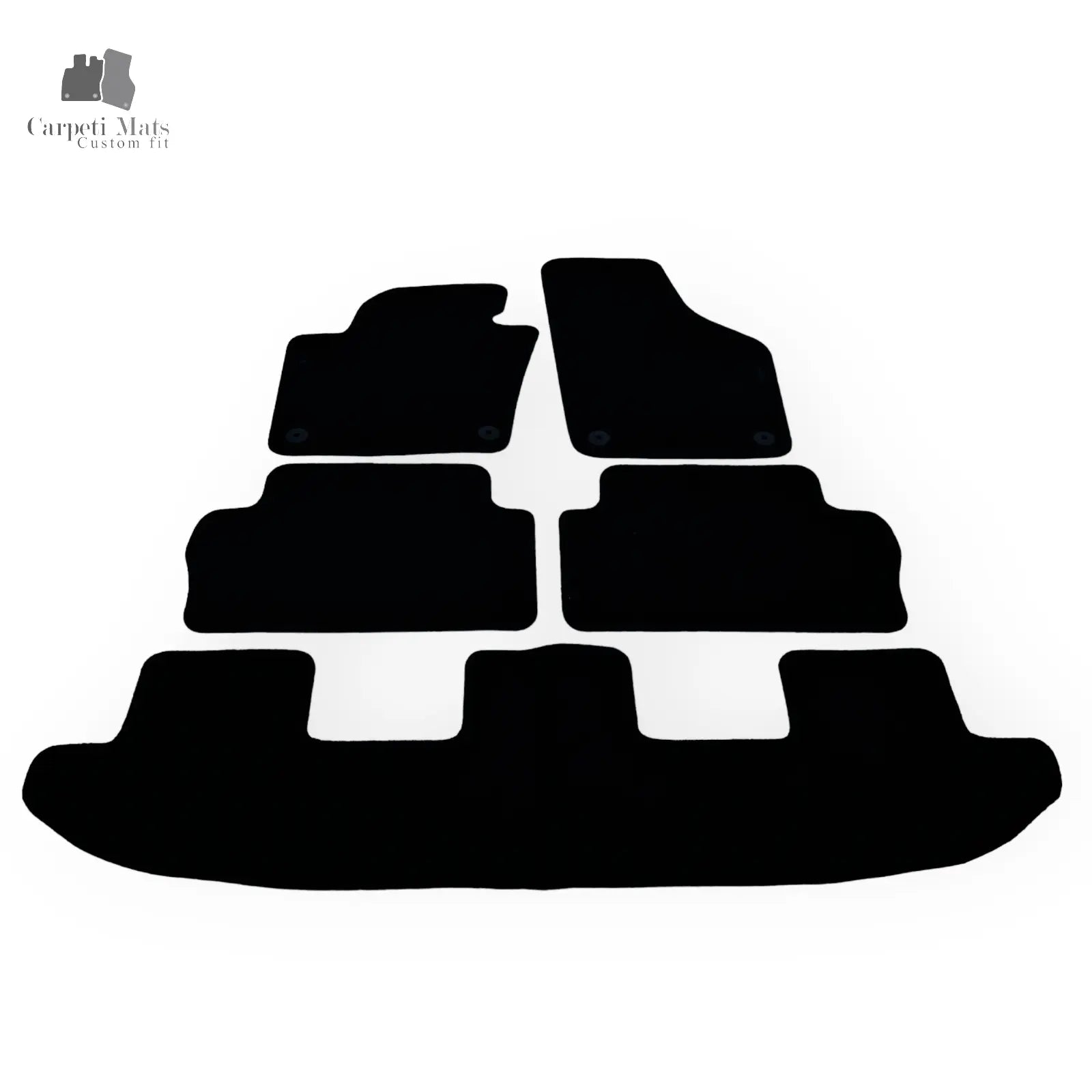 Carpet Car Floor Mats Velour for VW Sharan 2010-> 5doors three rows- no logo Car Floor Mats Velour CarpetiMats